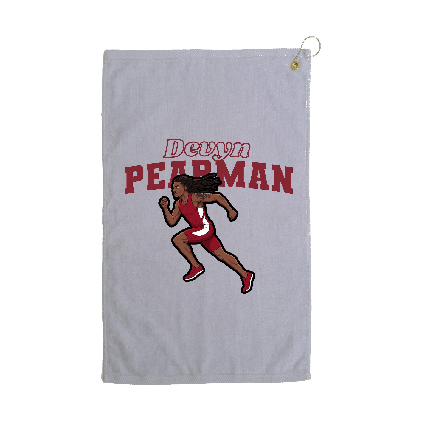 Golf Towel — Name Arch in Grey