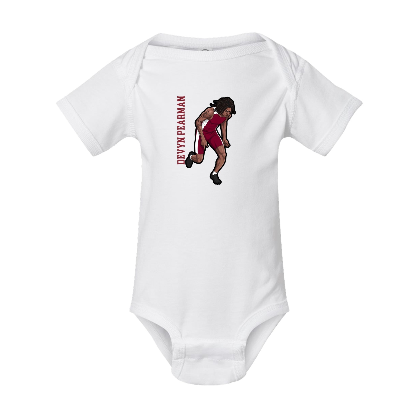 Baby Onesie — Name Vertical in White