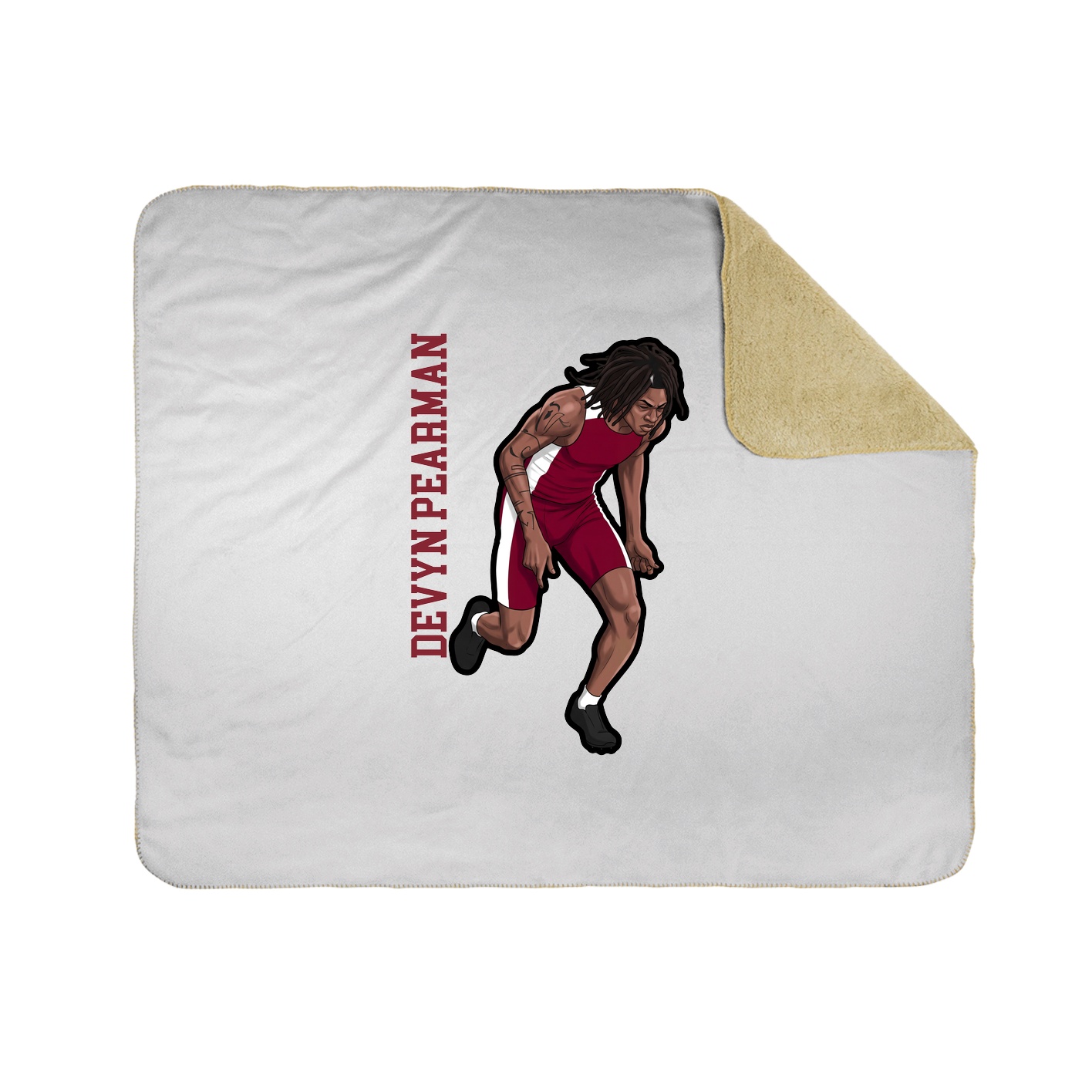 Throw Blanket — Name Vertical in White