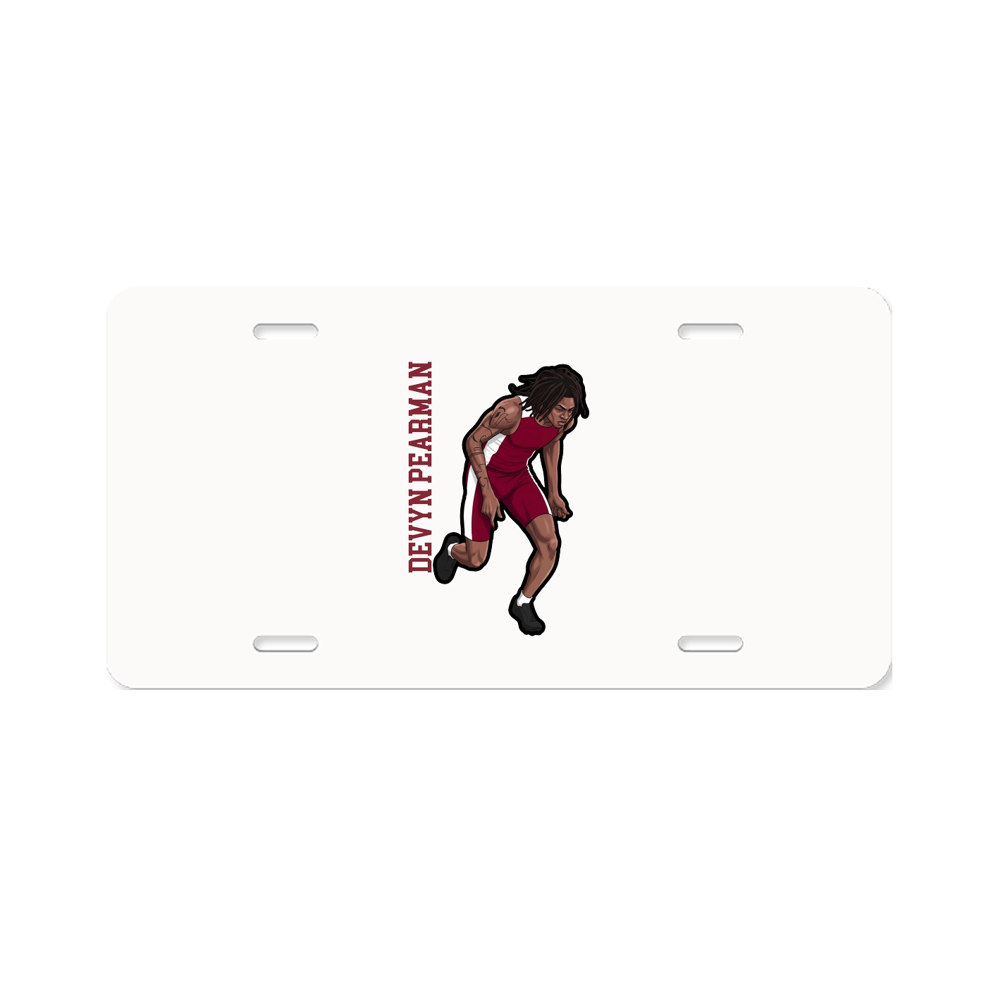 License Plate — Name Vertical in Classic