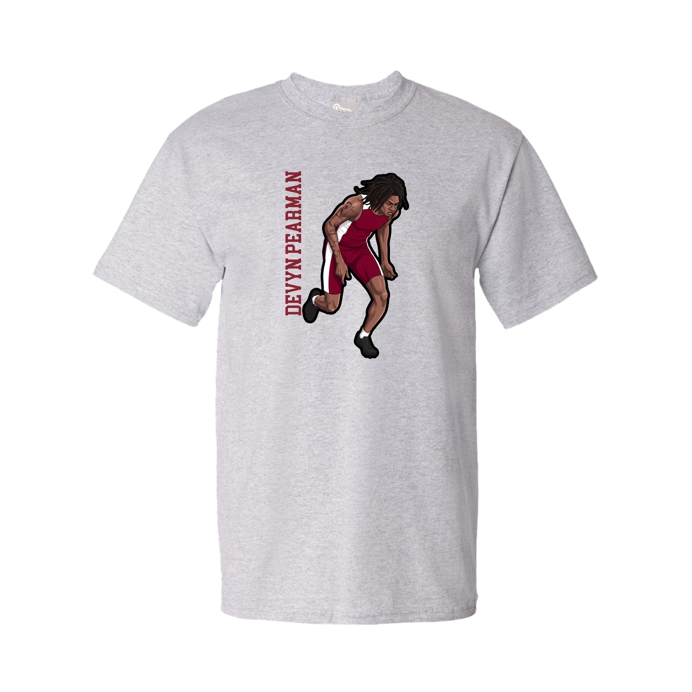 Tee — Name Vertical in Grey