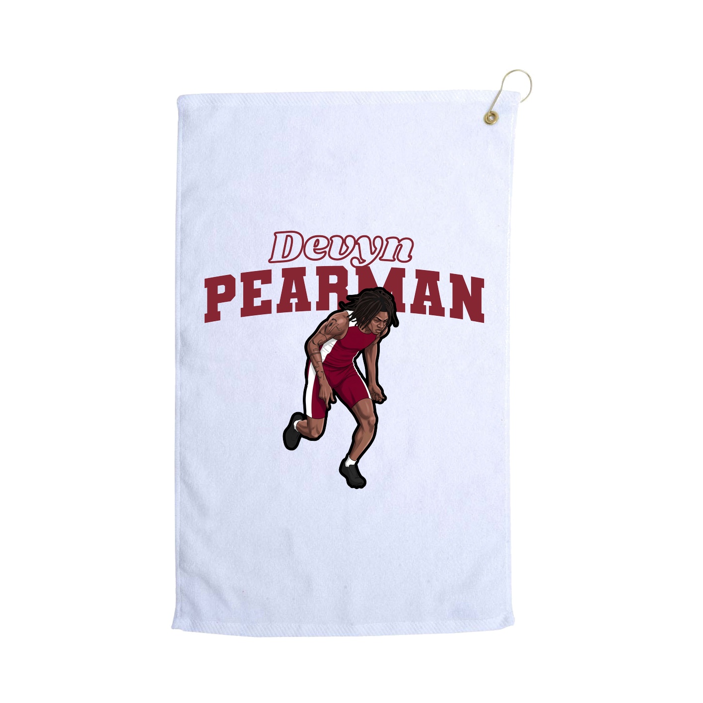 Golf Towel — Name Arch in White