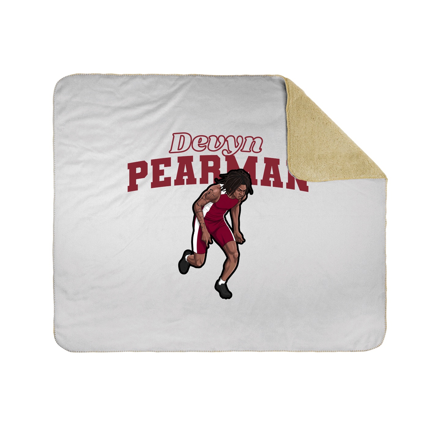 Throw Blanket — Name Arch in White