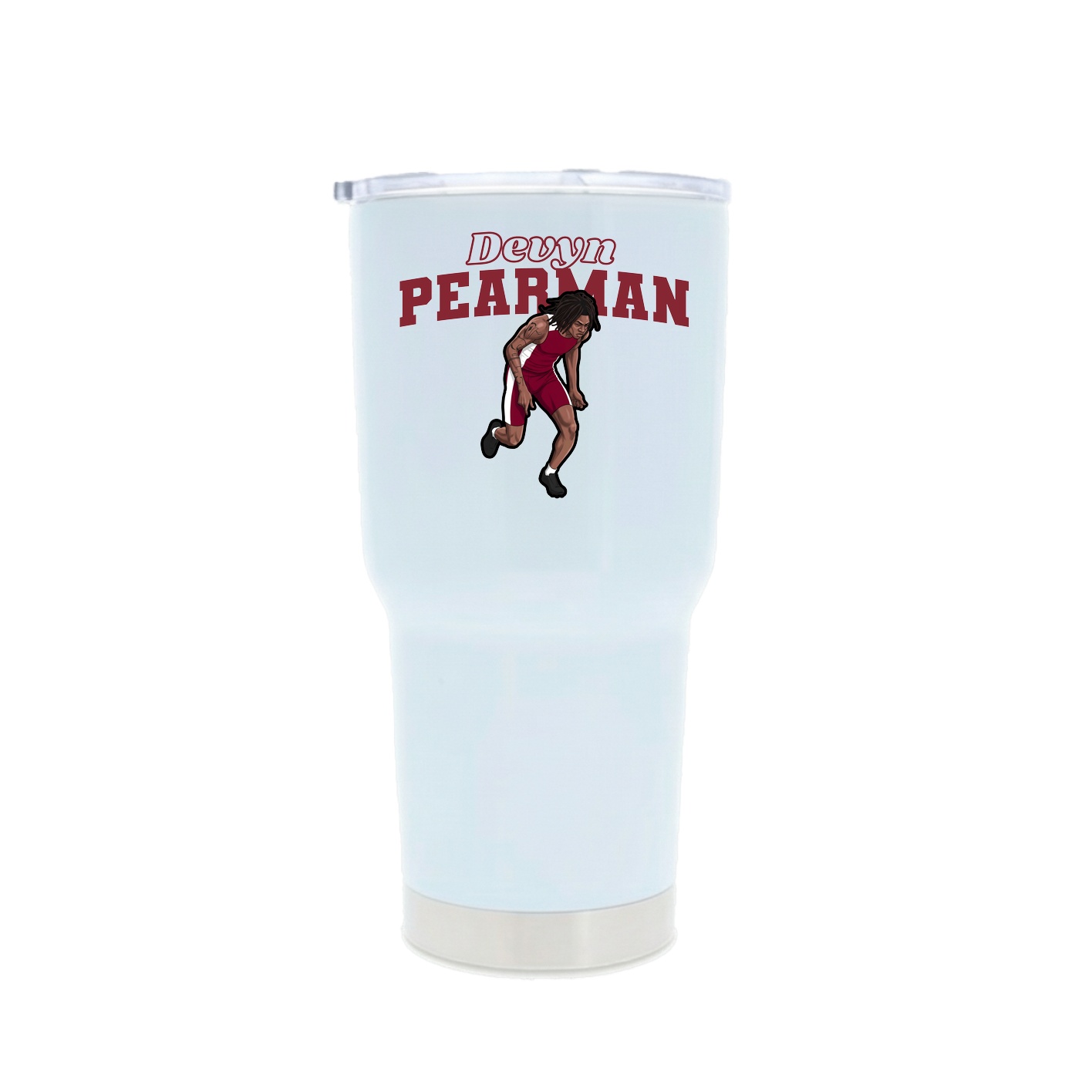 30oz Stainless Steel Tumbler — Name Arch in White