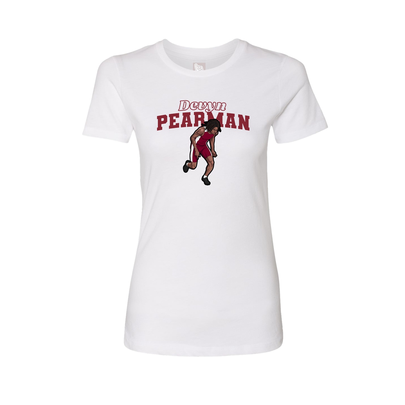 Fitted Women's Tee — Name Arch in White