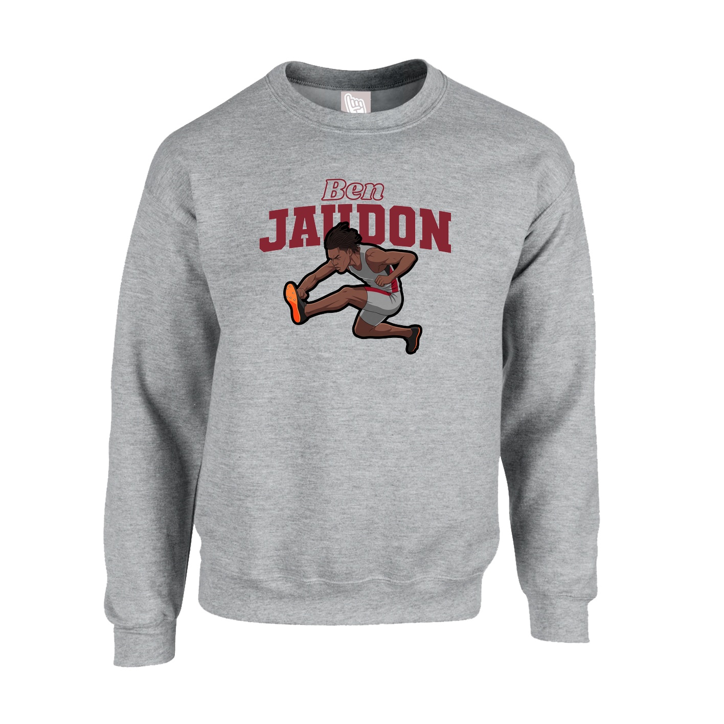 Fleece Crew — Name Arch in Grey