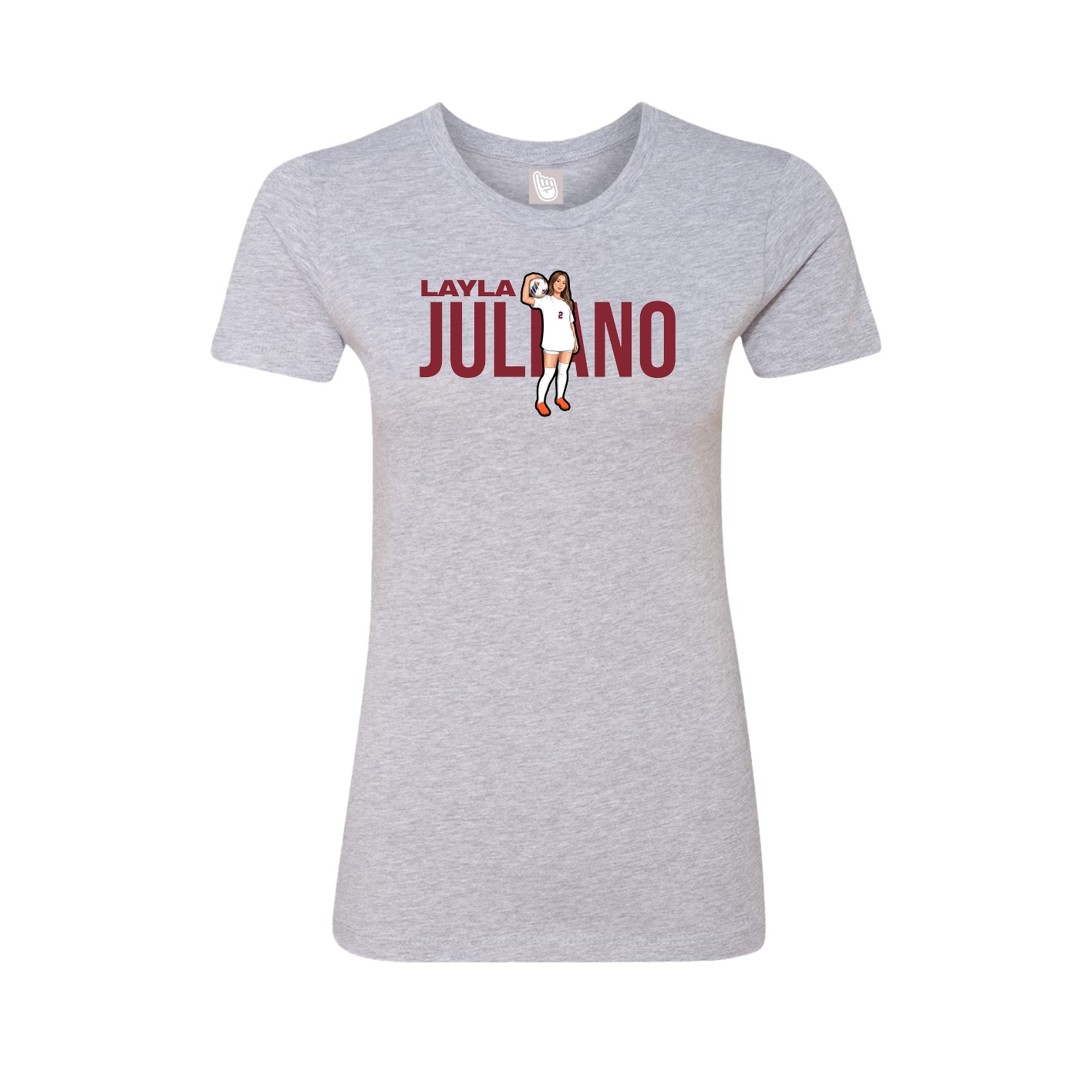 Fitted Women's Tee — Player Name in Grey