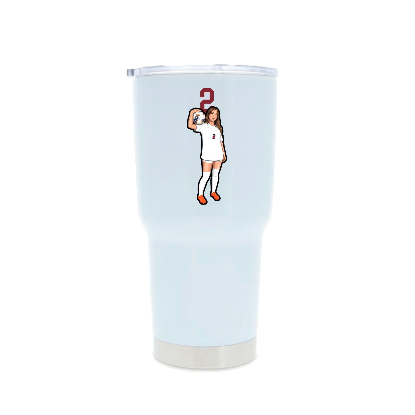 30oz Stainless Steel Tumbler — Number Top in White