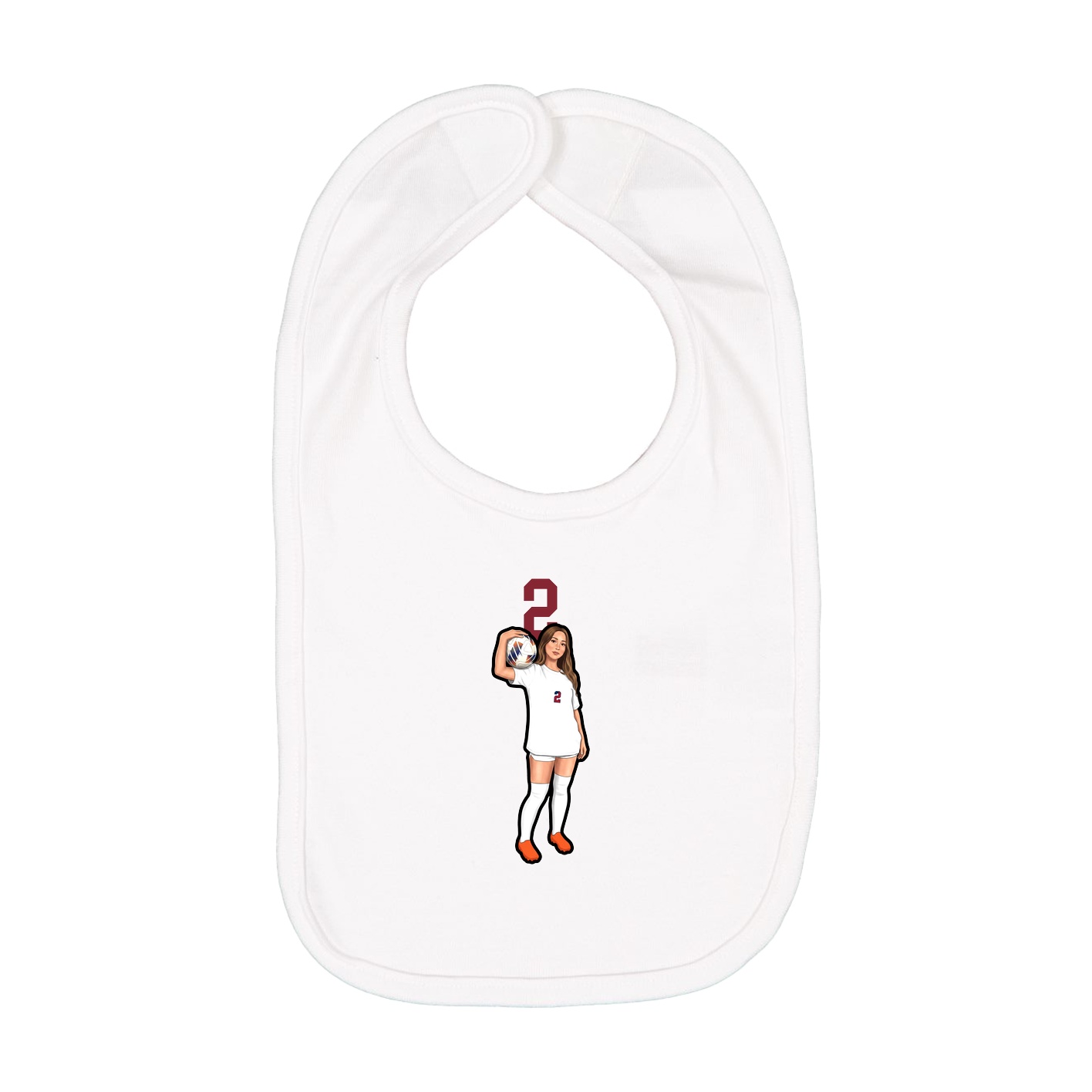 Infant Bib — Number Top in White