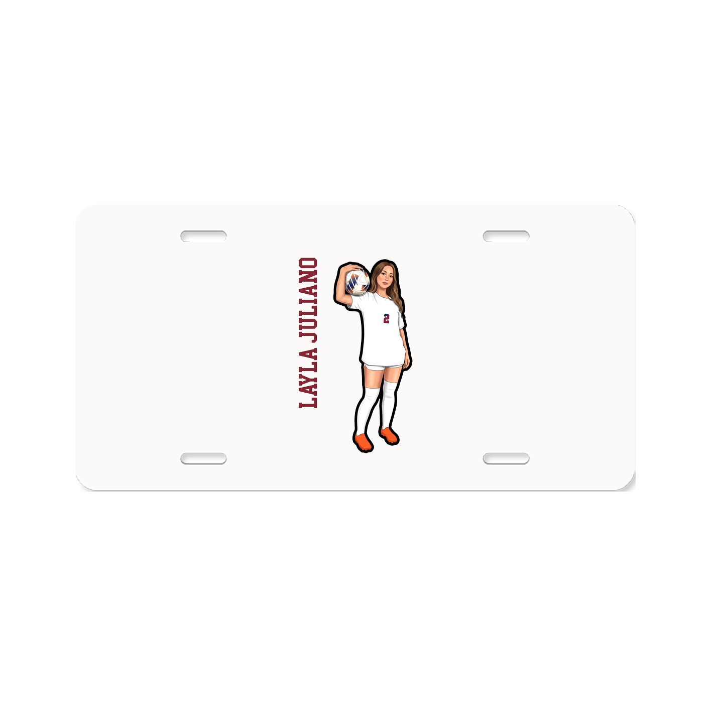 License Plate — Name Vertical in Classic