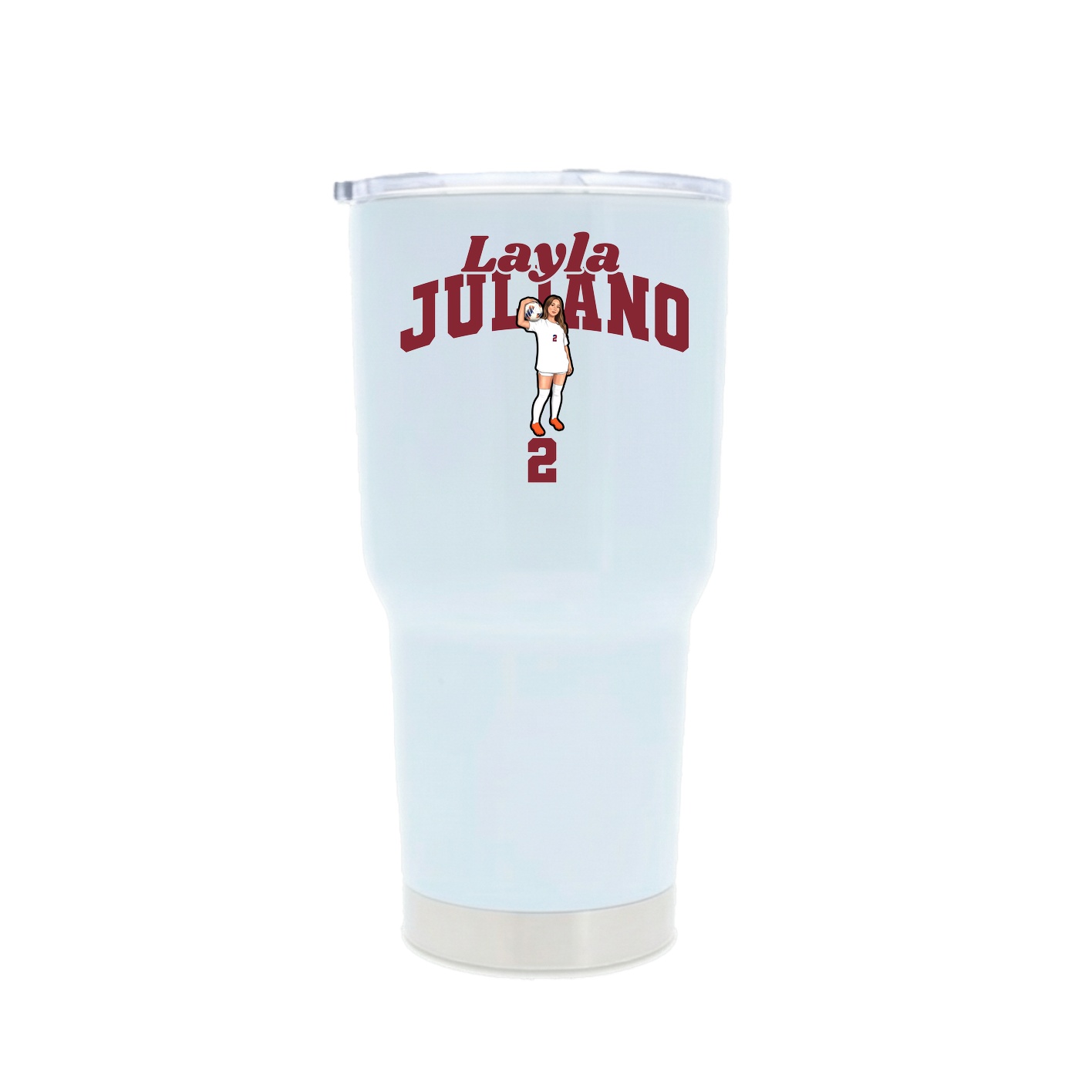 30oz Stainless Steel Tumbler — Signature Arch in White