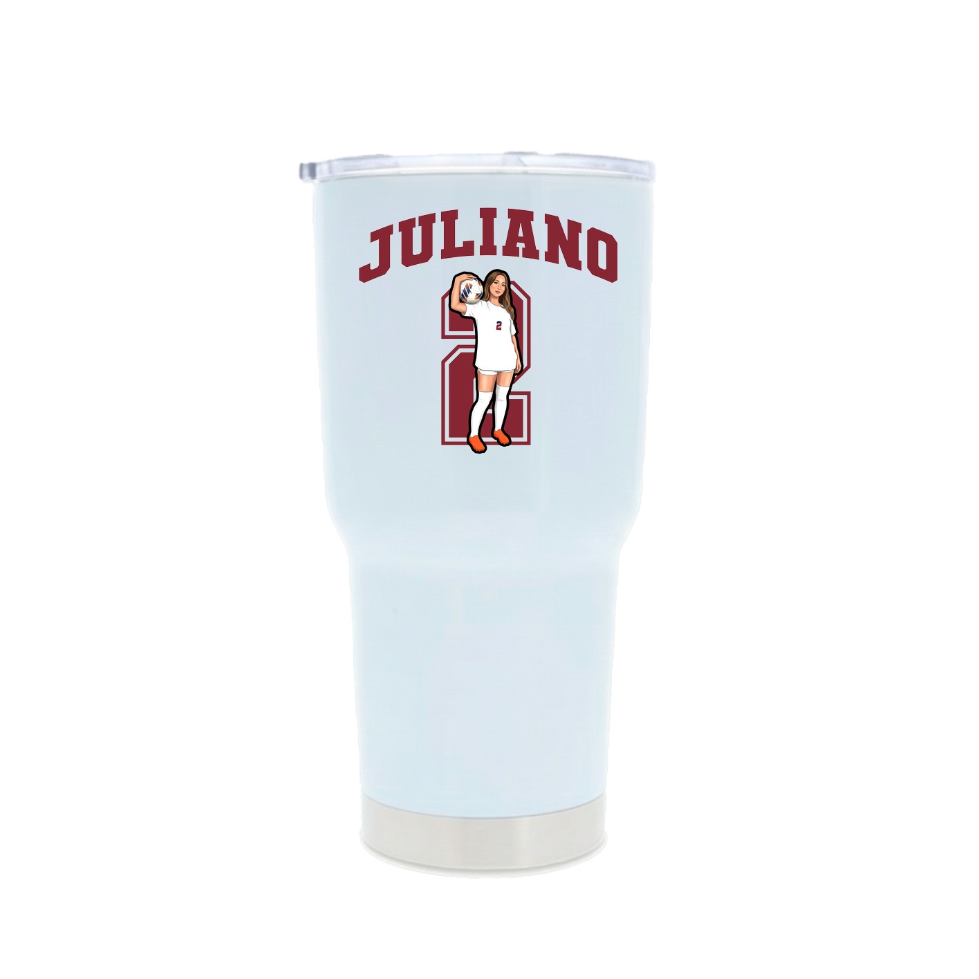 30oz Stainless Steel Tumbler — Number in White