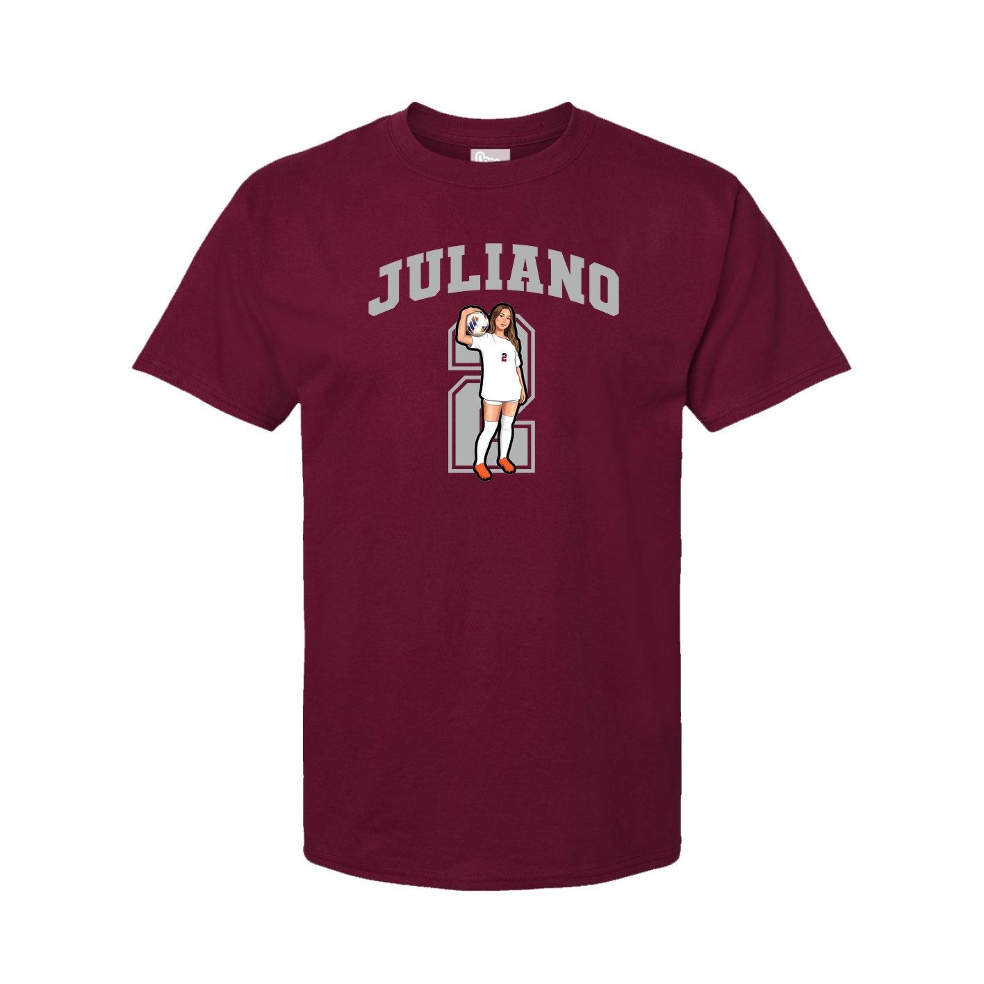 Youth Tee — Number in Cardinal