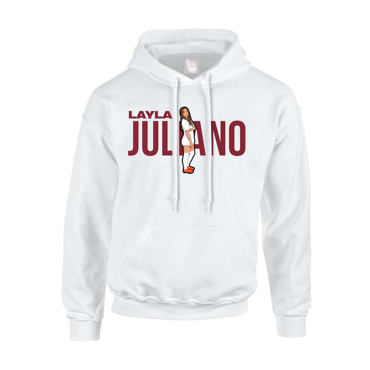 Youth Hoodie — Player Name in White