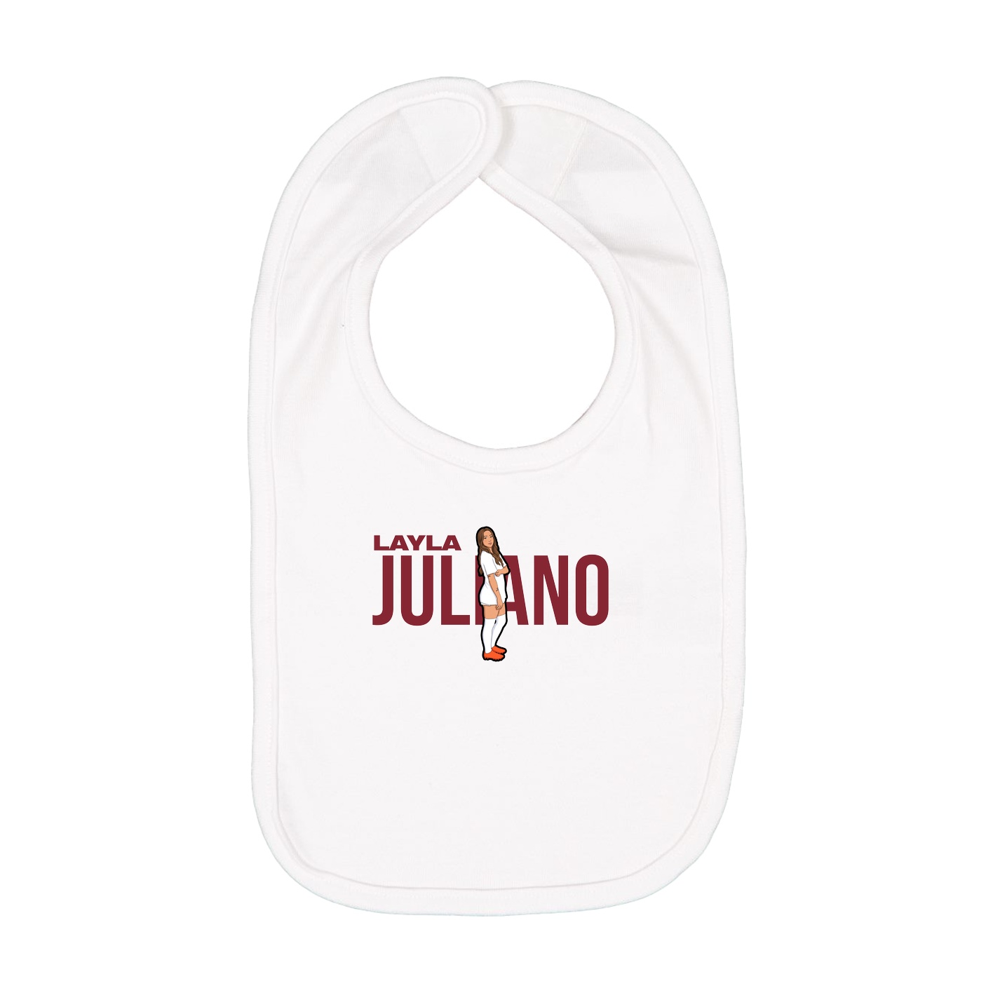 Infant Bib — Player Name in White