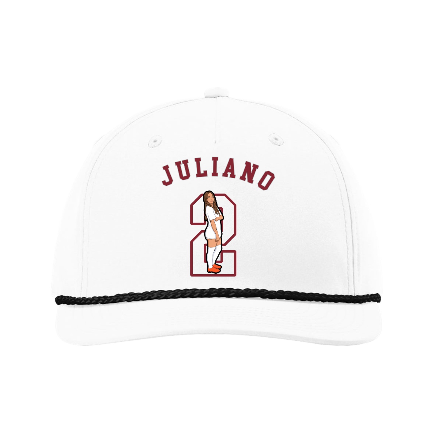 Five-Panel Classic Rope Cap — Shirsey Arch in White