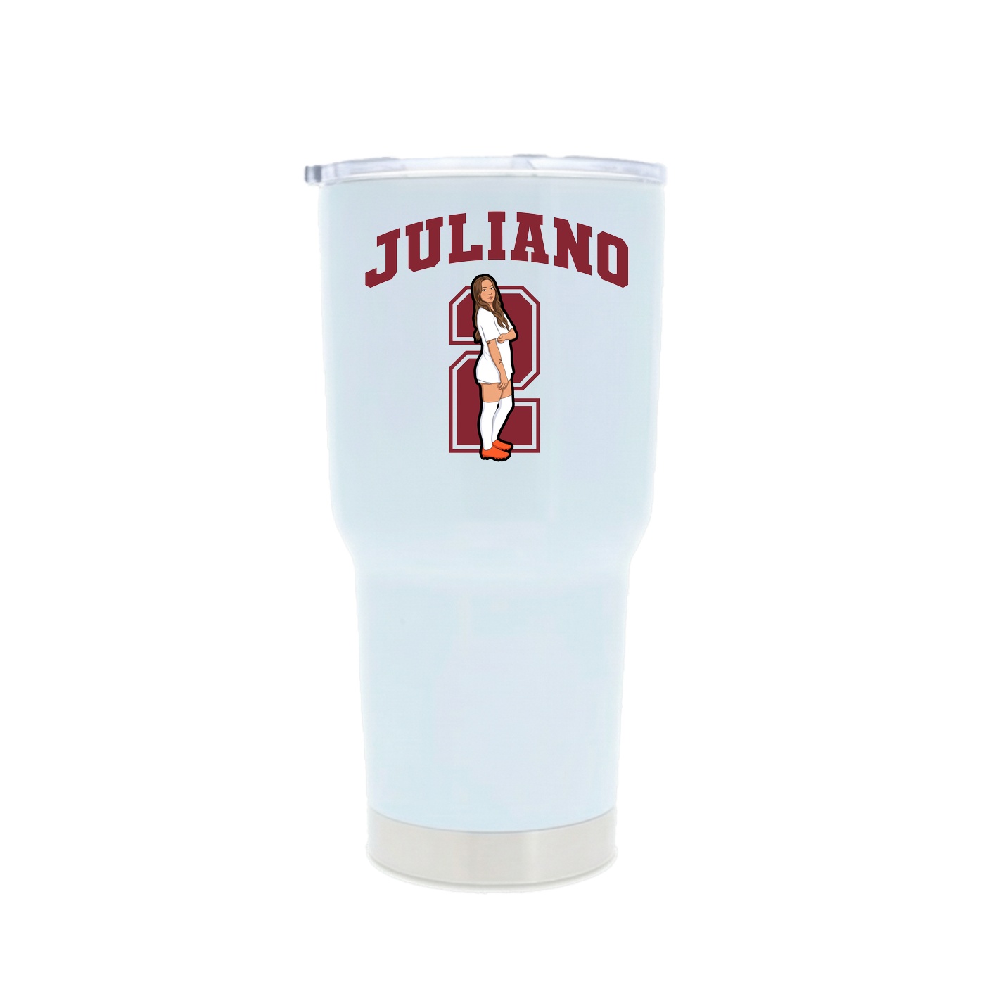 30oz Stainless Steel Tumbler — Number in White