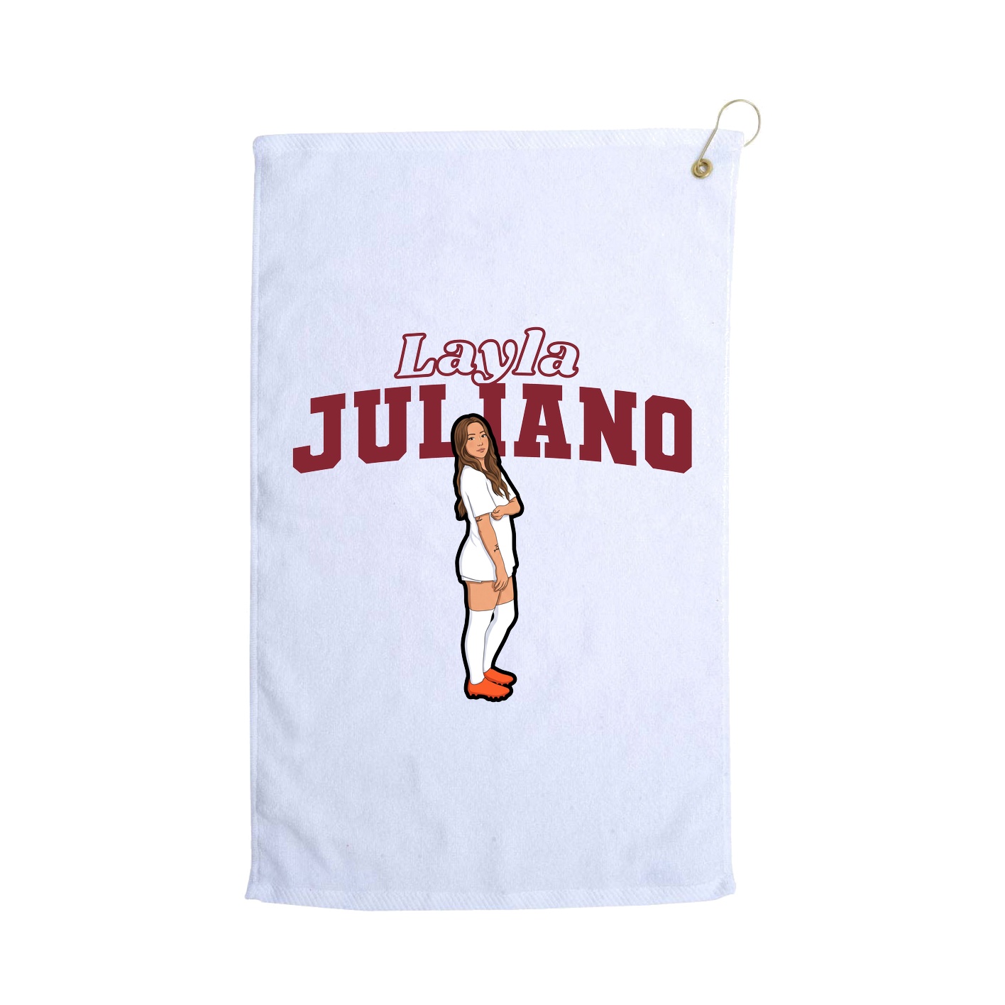 Golf Towel — Name Arch in White