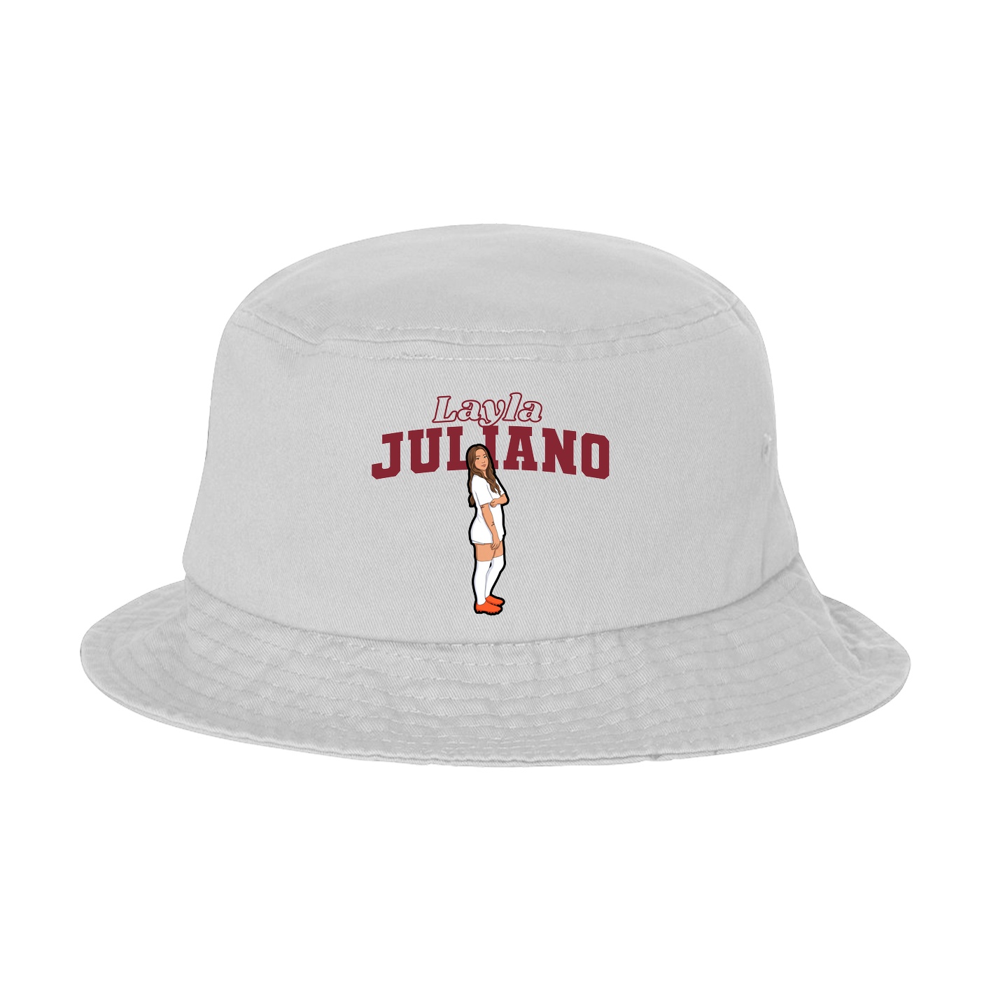 Bucket Cap — Name Arch in White