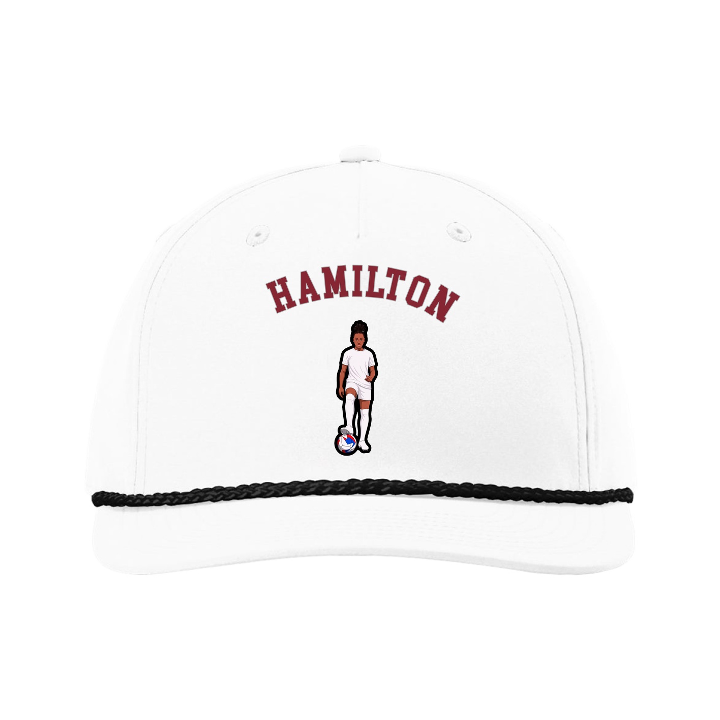 Five-Panel Classic Rope Cap — Shirsey Arch in White