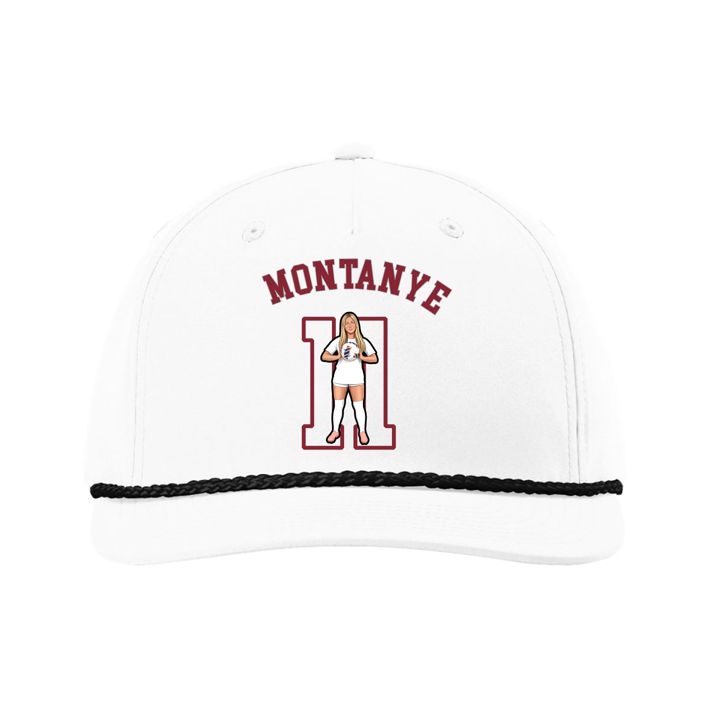 Five-Panel Classic Rope Cap — Shirsey Arch in White