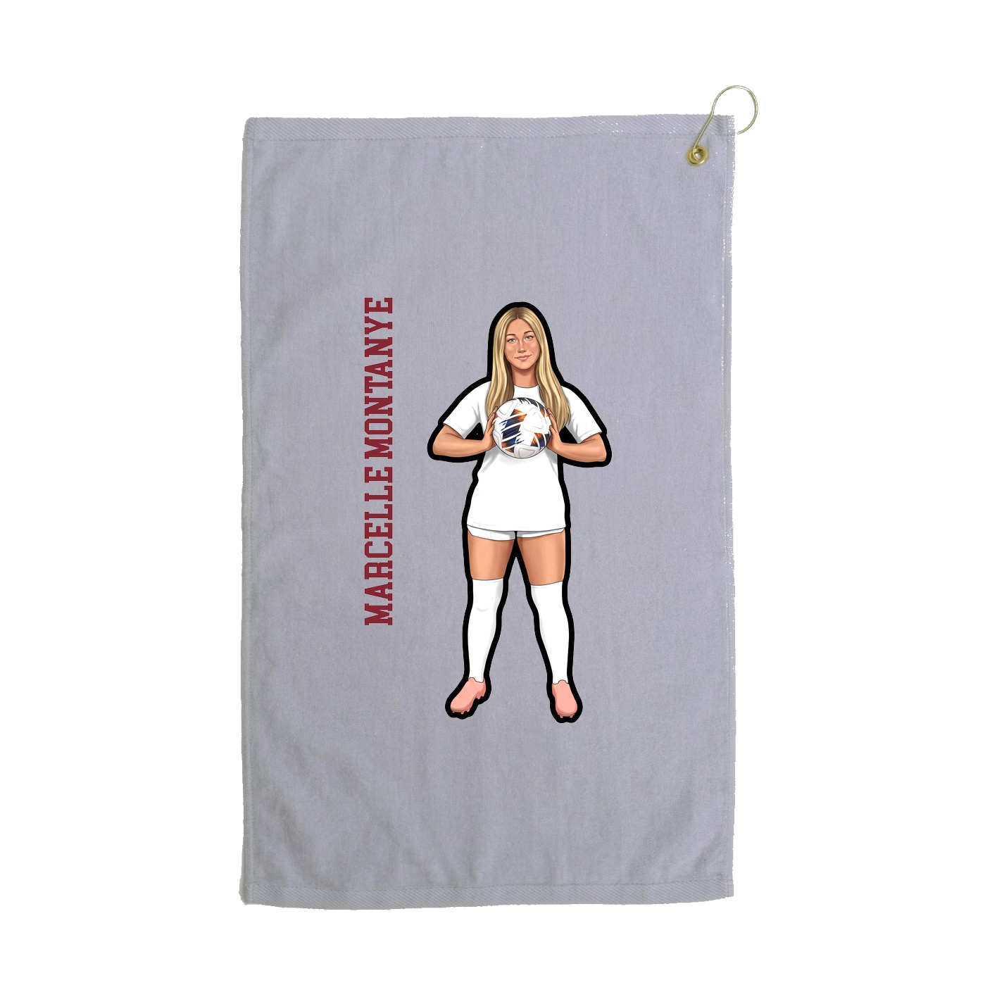 Golf Towel — Name Vertical in Grey