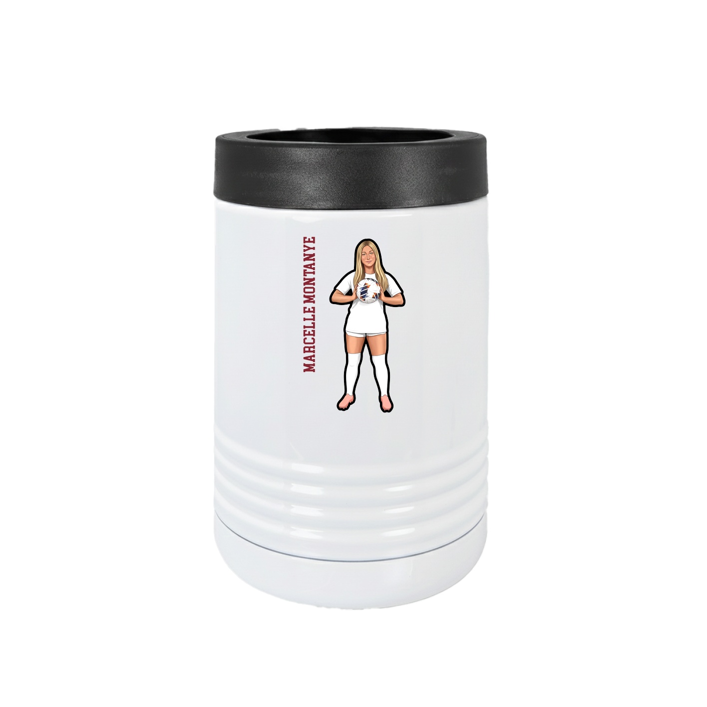 Beverage Holder — Name Vertical in White