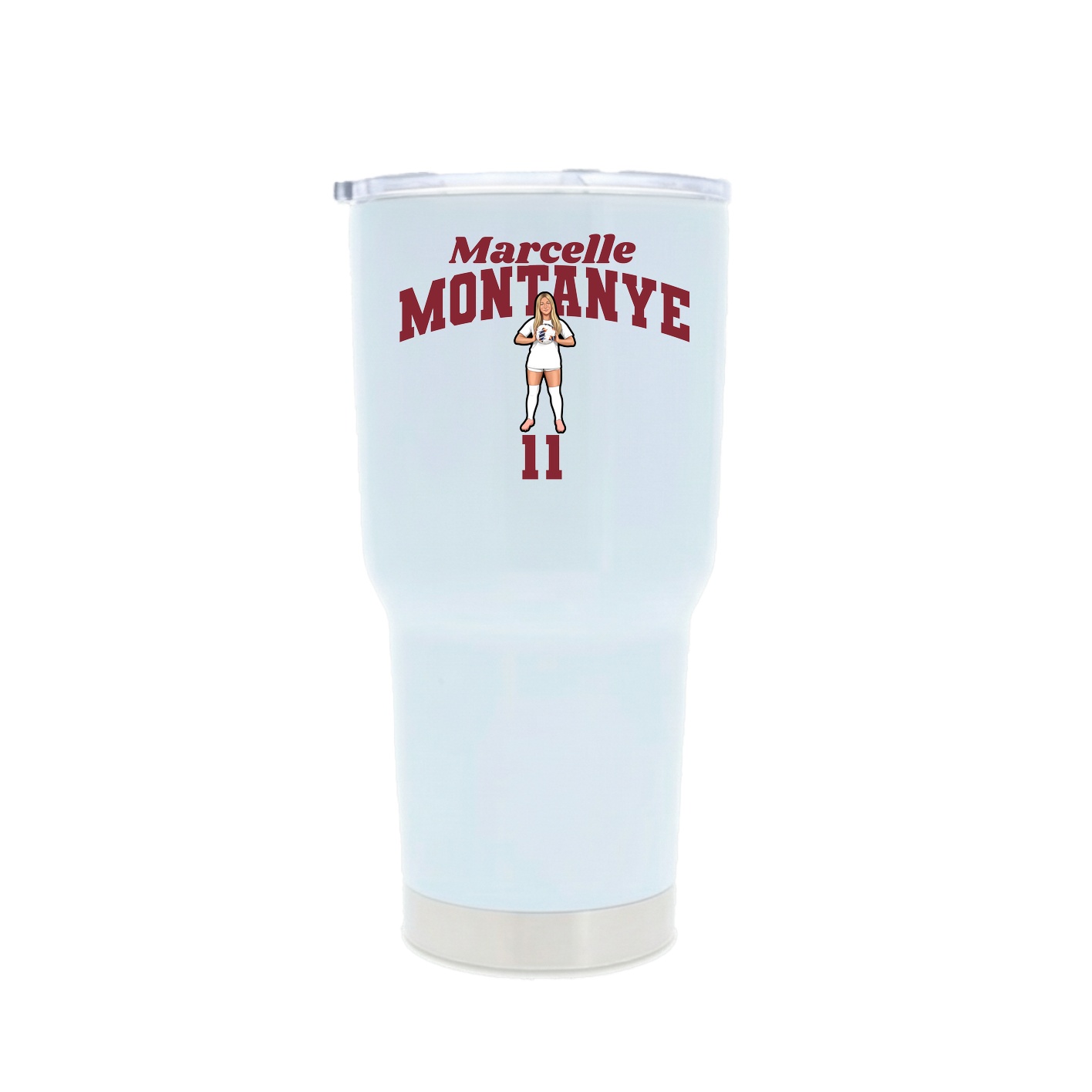30oz Stainless Steel Tumbler — Signature Arch in White