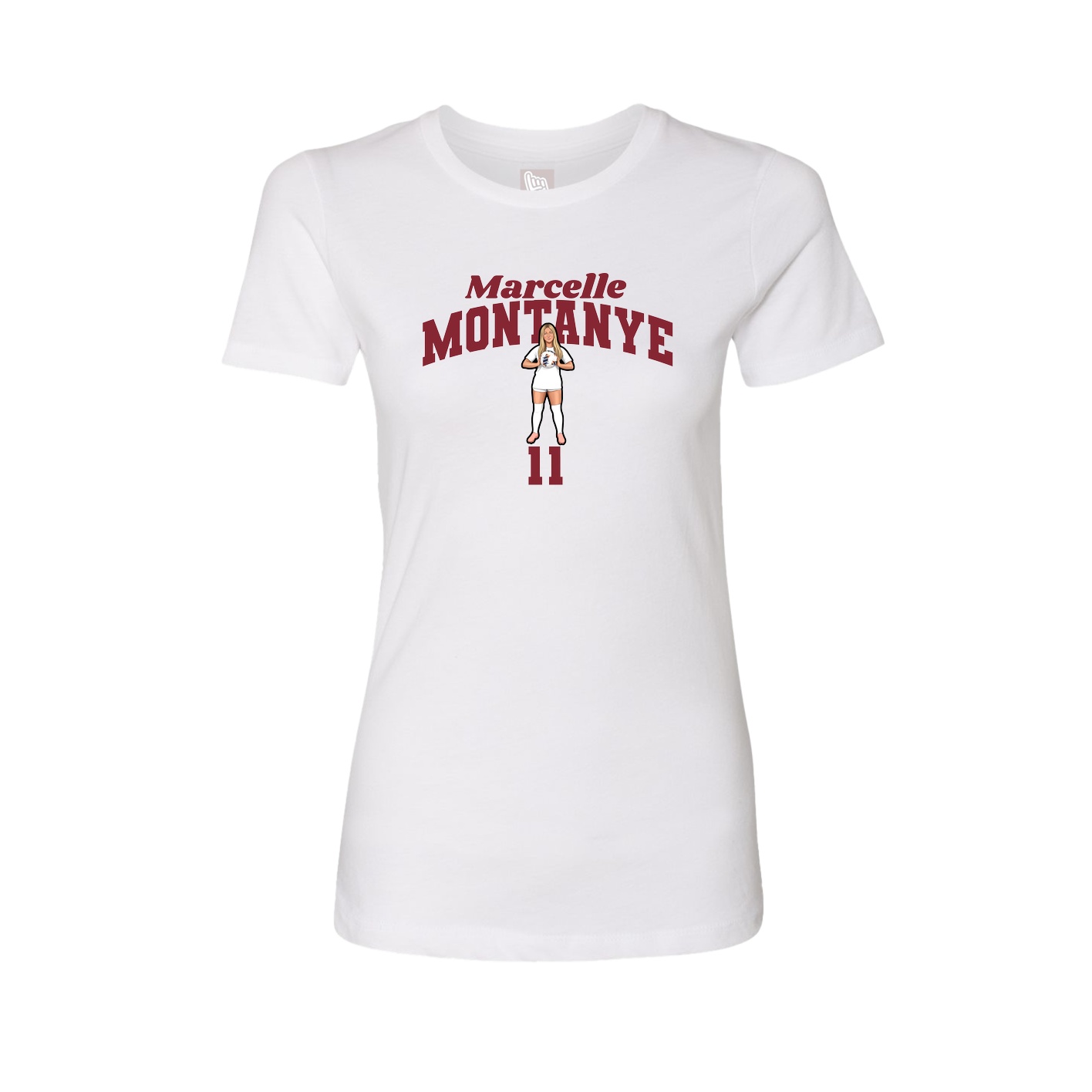 Fitted Women's Tee — Signature Arch in White