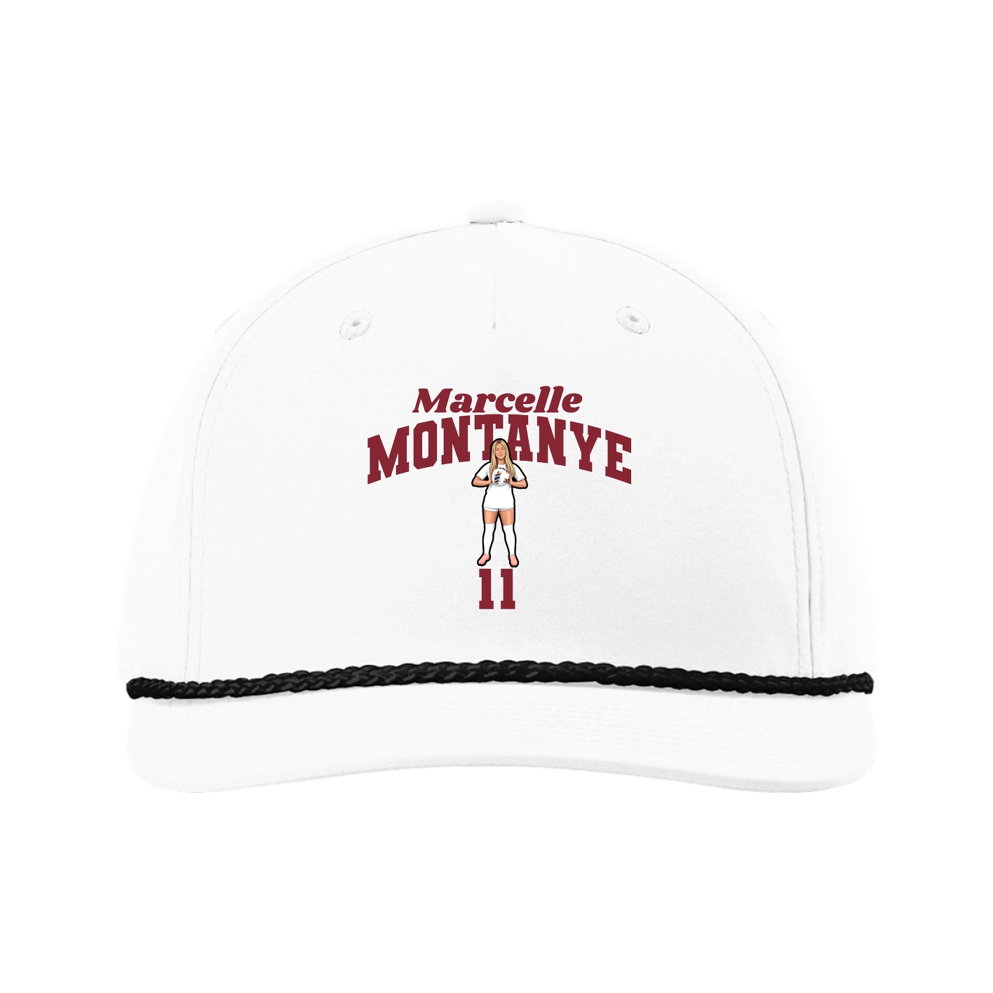 Five-Panel Classic Rope Cap — Signature Arch in White