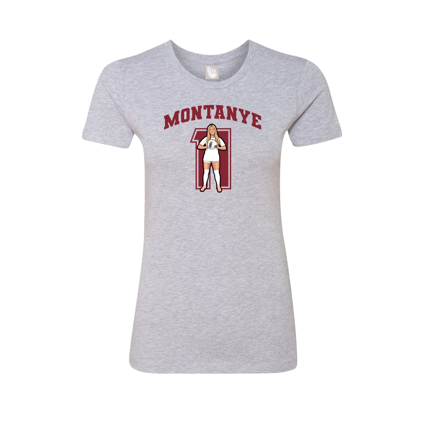 Fitted Women's Tee — Number in Grey