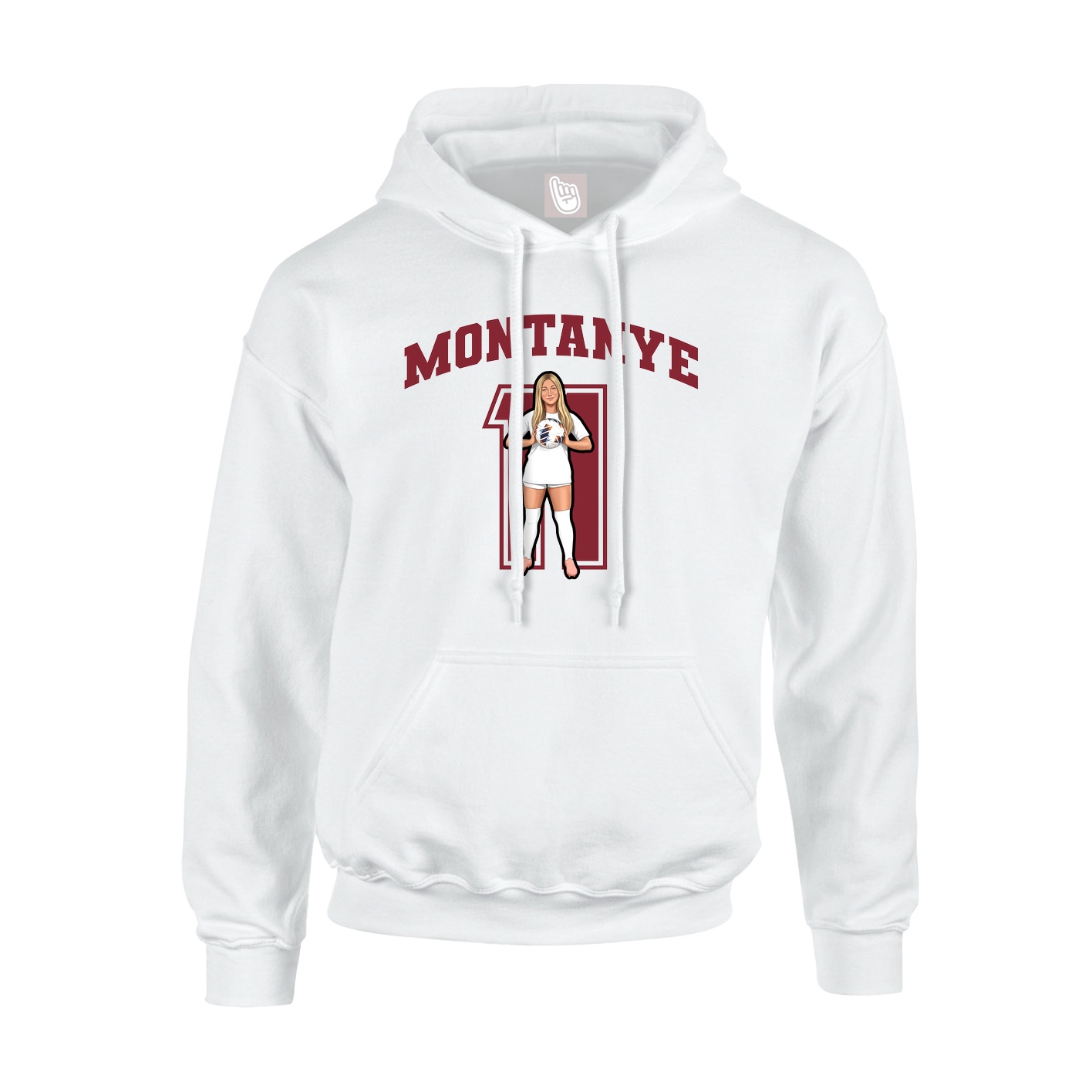 Youth Hoodie — Number in White