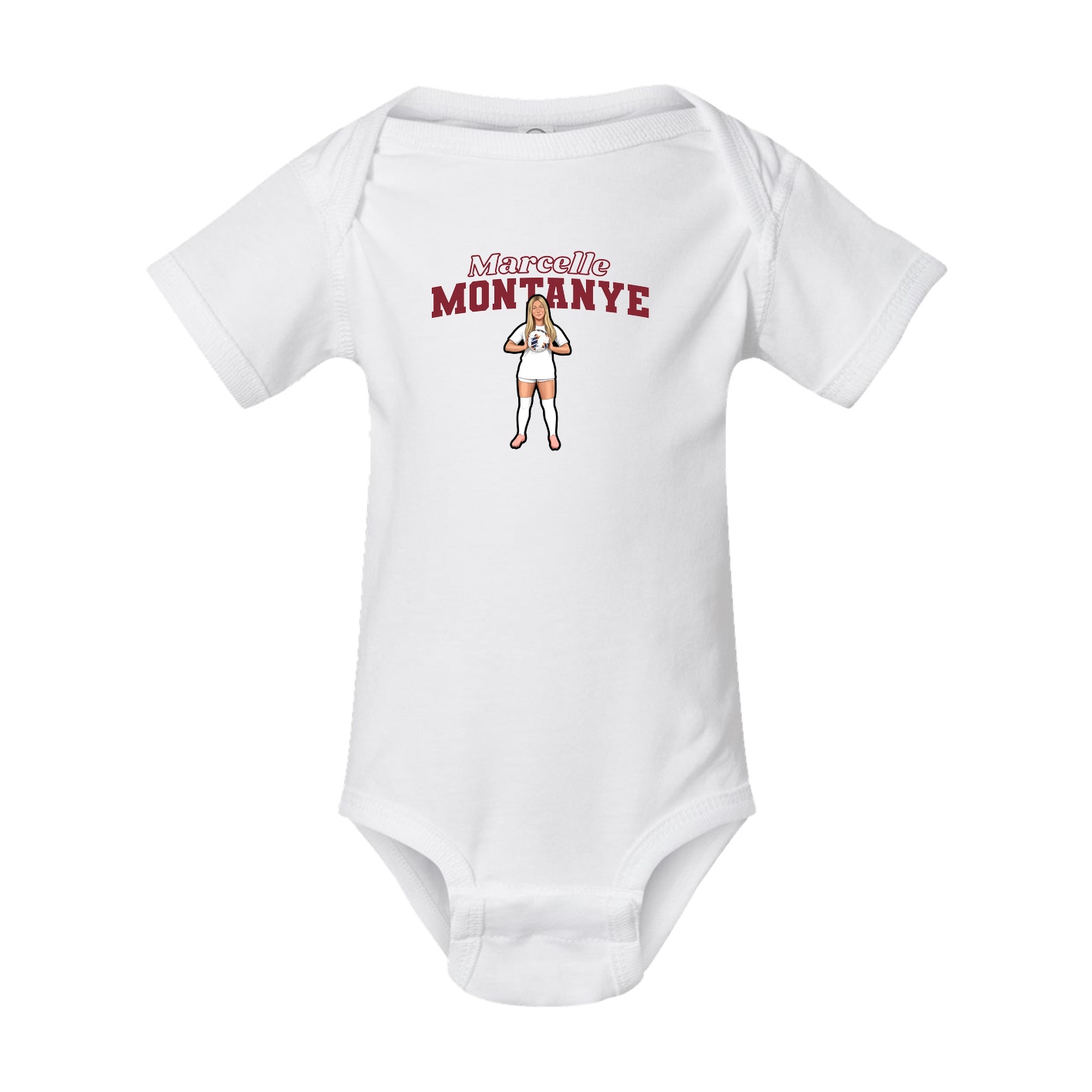 Baby Onesie — Name Arch in White
