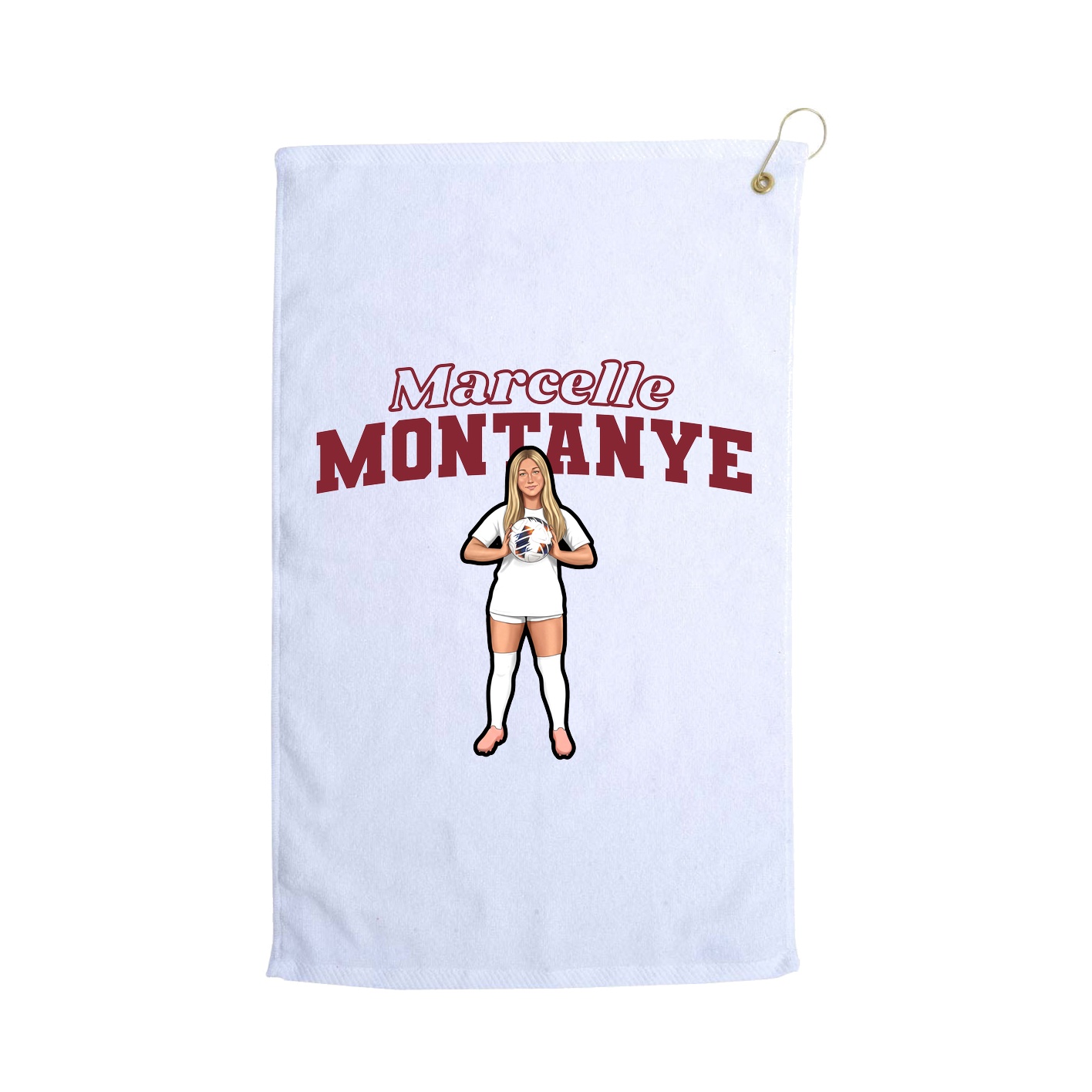 Golf Towel — Name Arch in White