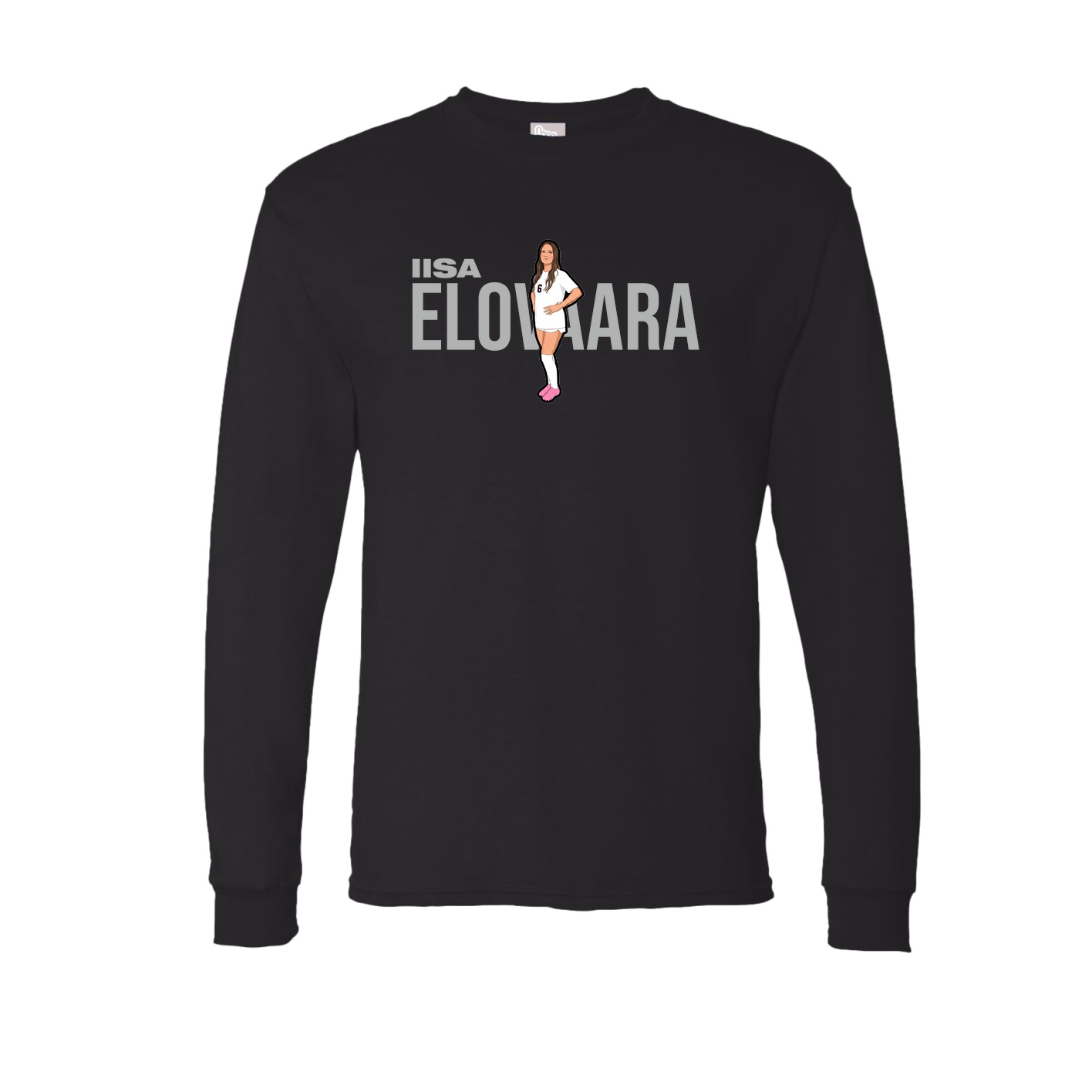 Long Sleeve Tee — Player Name in Black