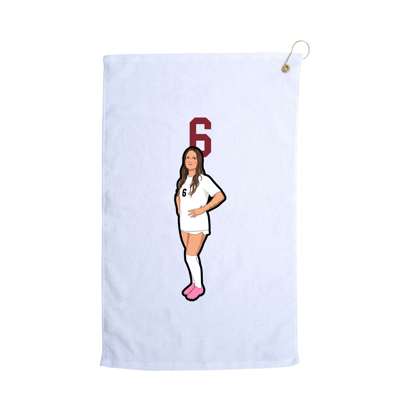 Golf Towel — Number Top in White