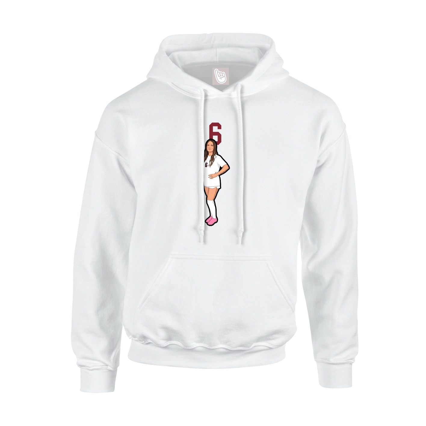 Hoodie — Number Top in White