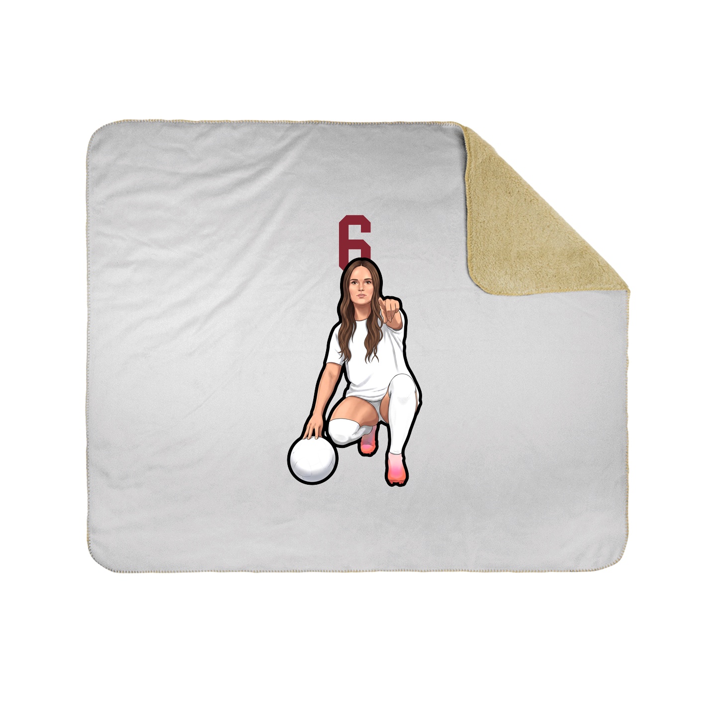 Throw Blanket — Number Top in White