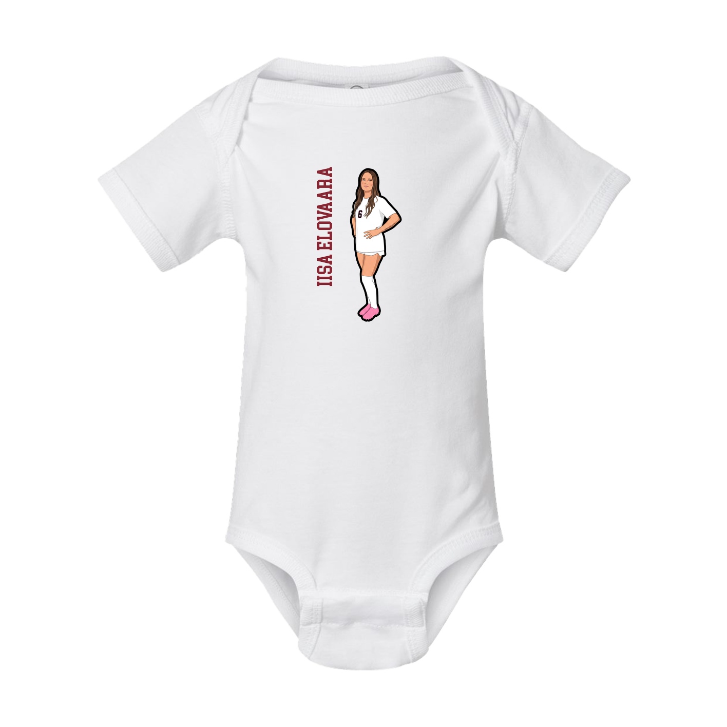 Baby Onesie — Name Vertical in White