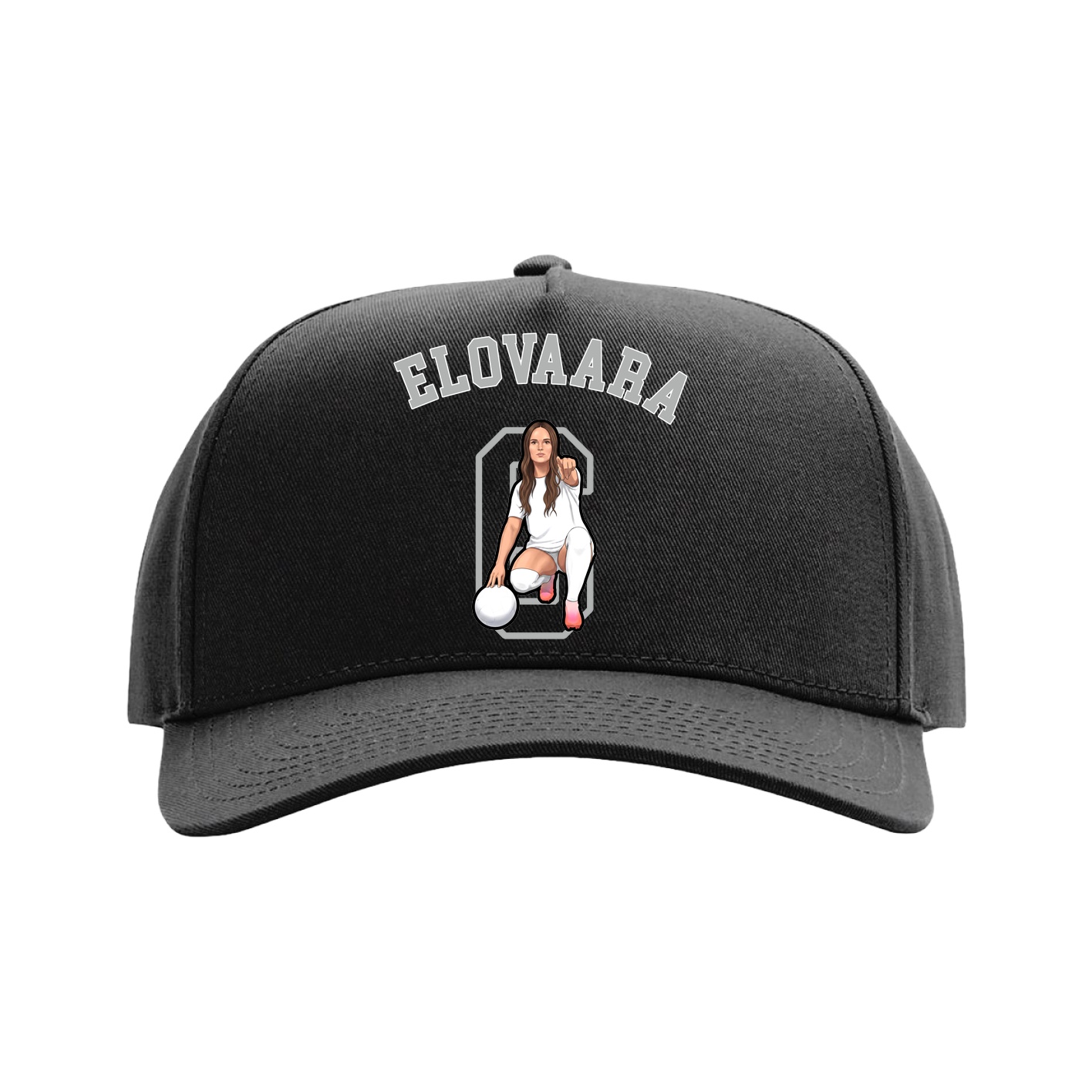 Full Fabric Five-Panel Champ Cap — Shirsey Arch in Black
