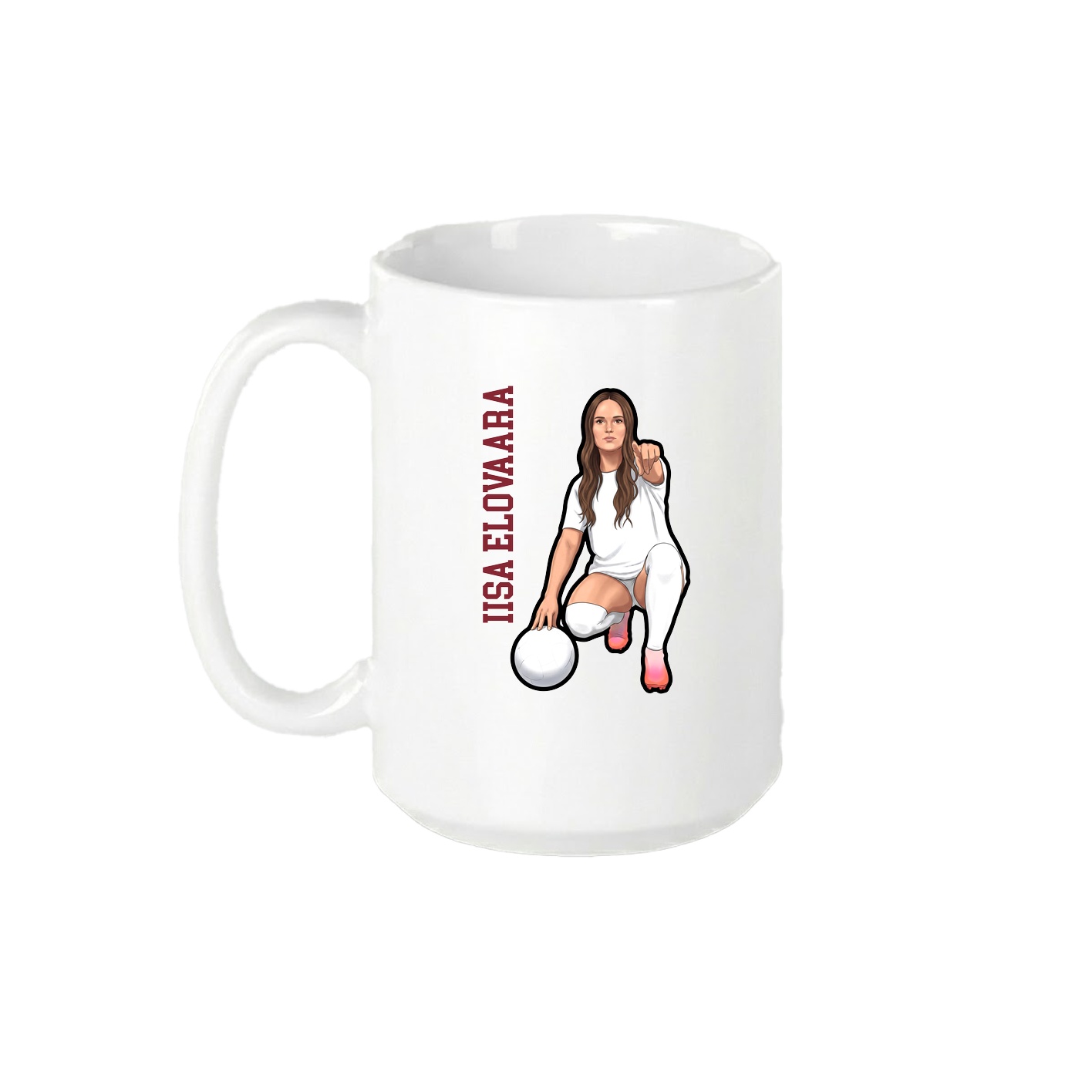 15oz Coffee Mug — Name Vertical in White