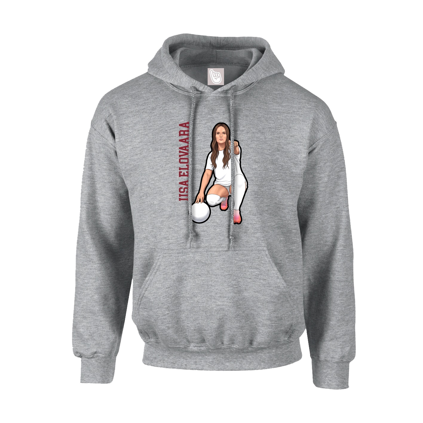 Youth Hoodie — Name Vertical in Grey