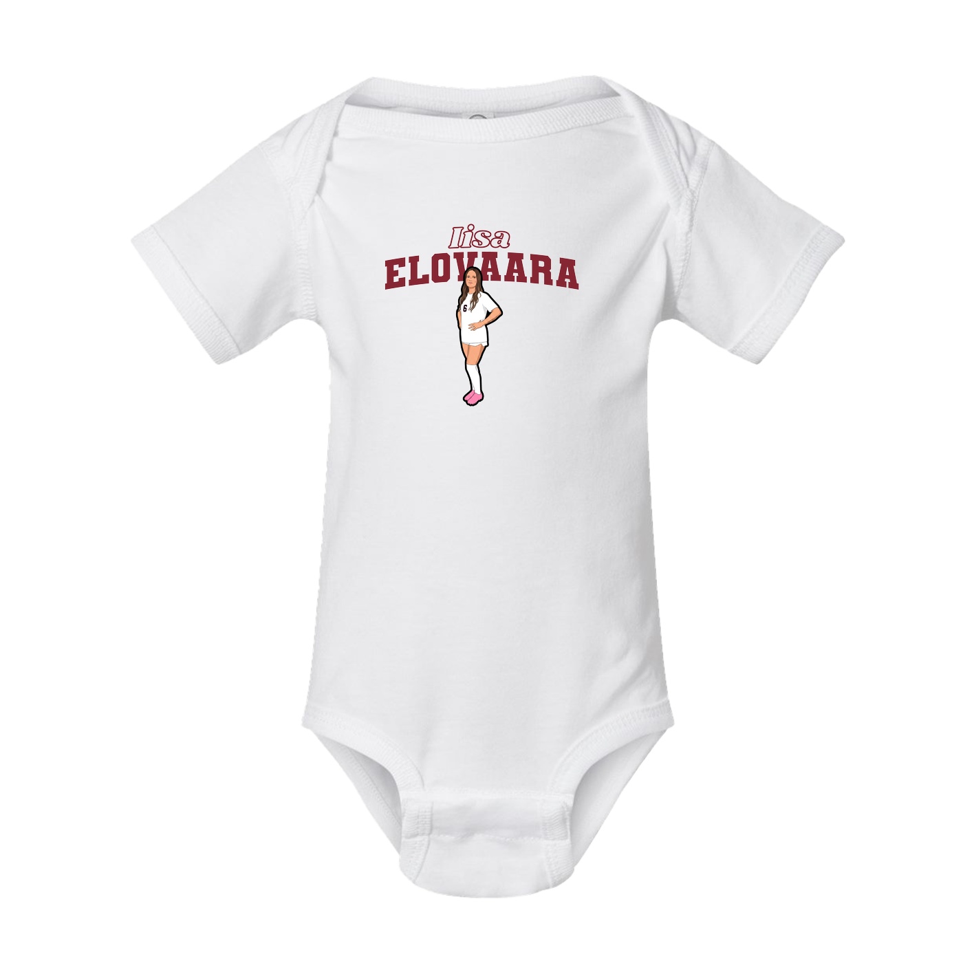 Baby Onesie — Name Arch in White
