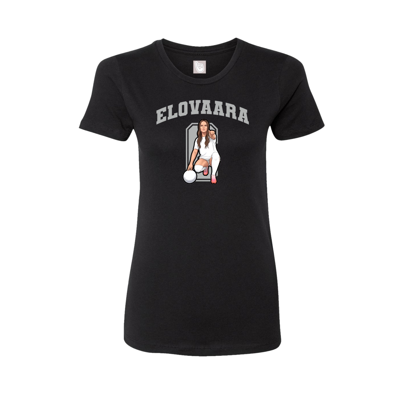 Fitted Women's Tee — Number in Black