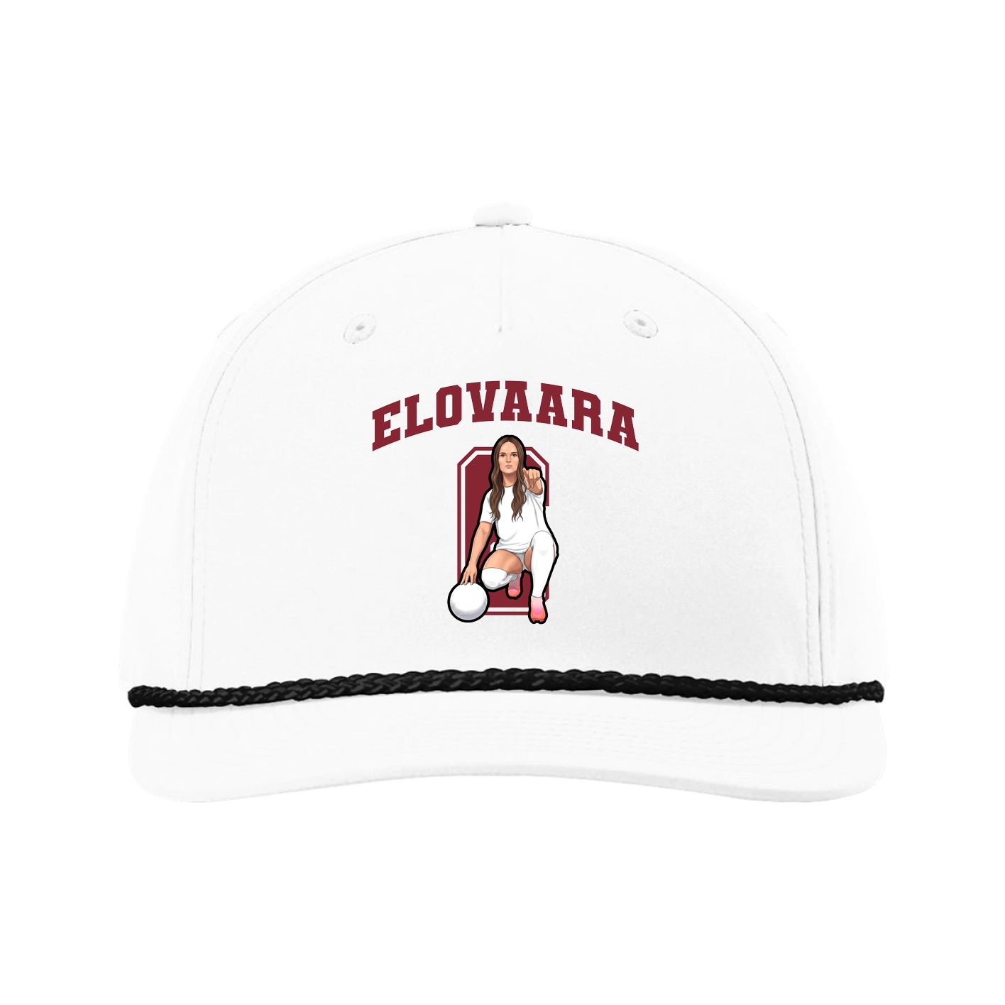 Five-Panel Classic Rope Cap — Number in White