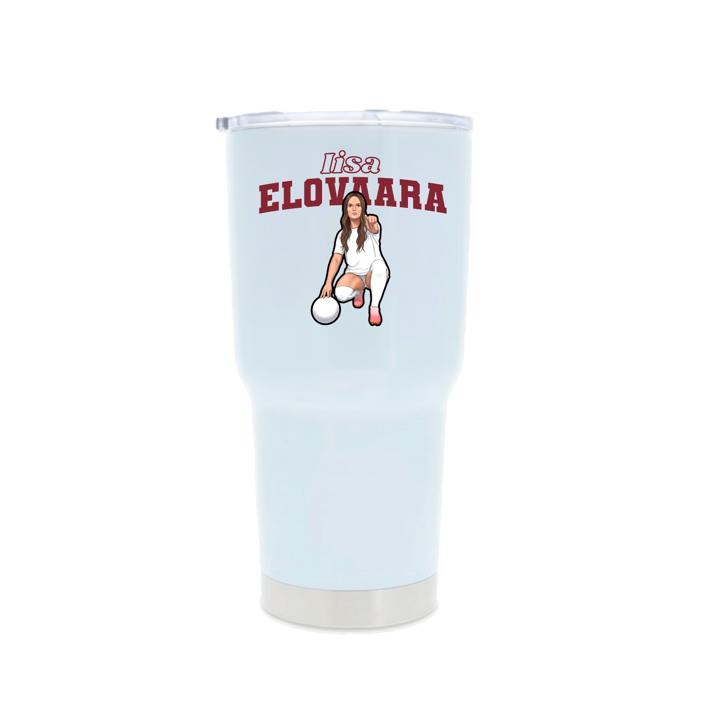30oz Stainless Steel Tumbler — Name Arch in White