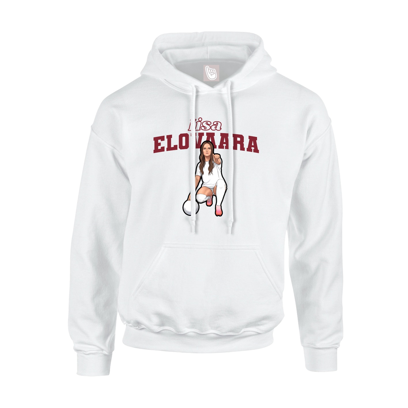 Youth Hoodie — Name Arch in White