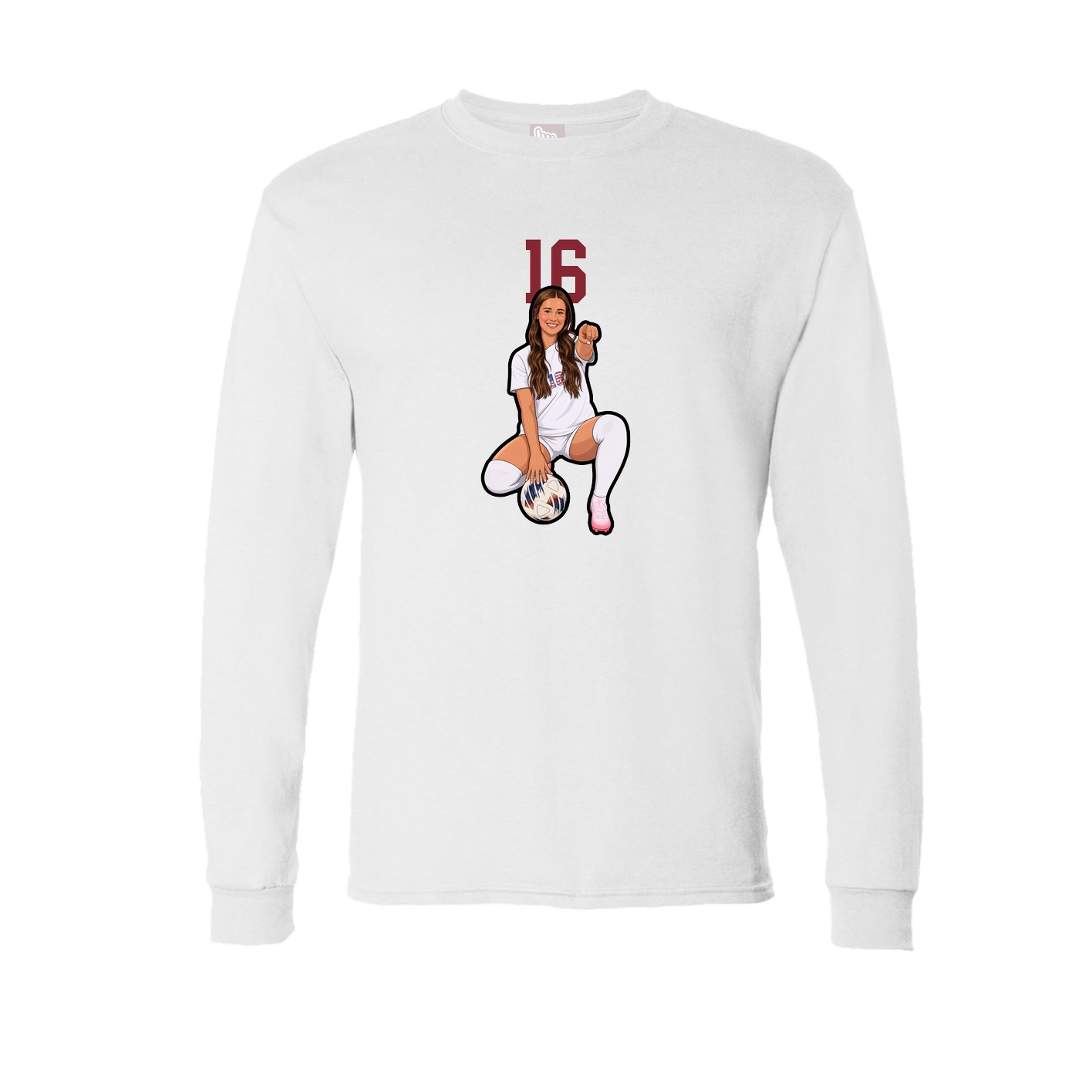 Long Sleeve Tee — Number Top in White