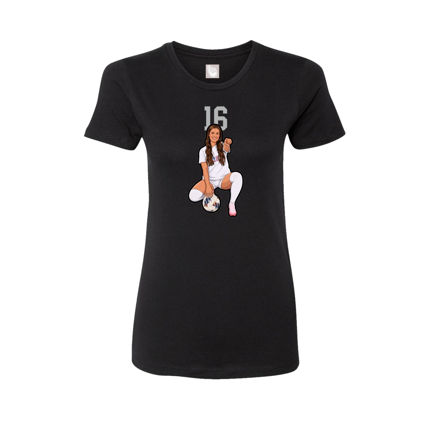 Fitted Women's Tee — Number Top in Black