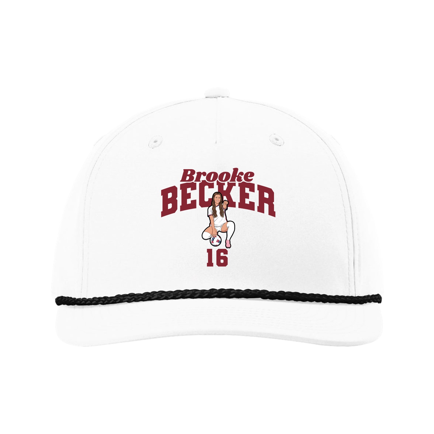 Five-Panel Classic Rope Cap — Signature Arch in White